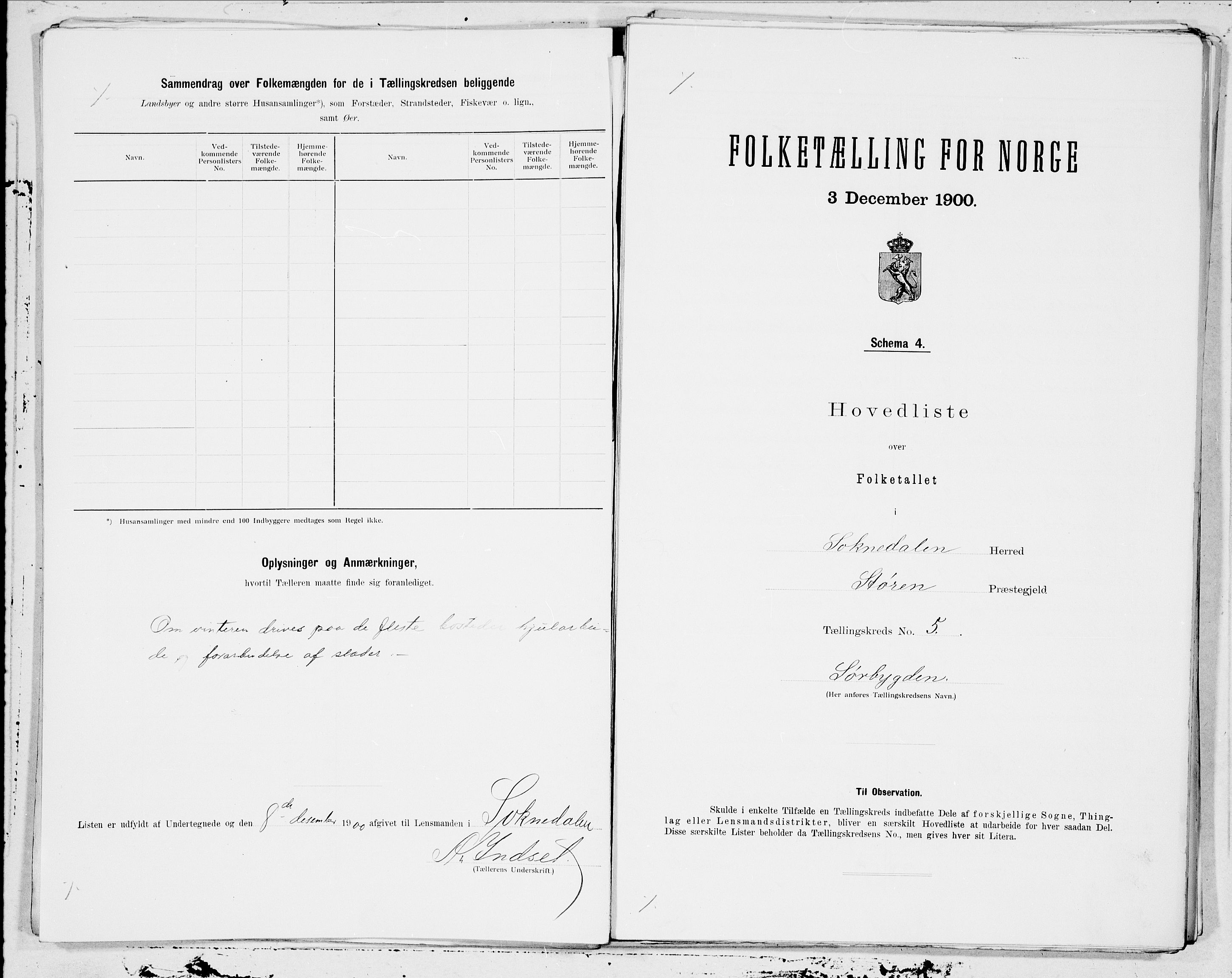 SAT, Folketelling 1900 for 1649 Soknedal herred, 1900, s. 11