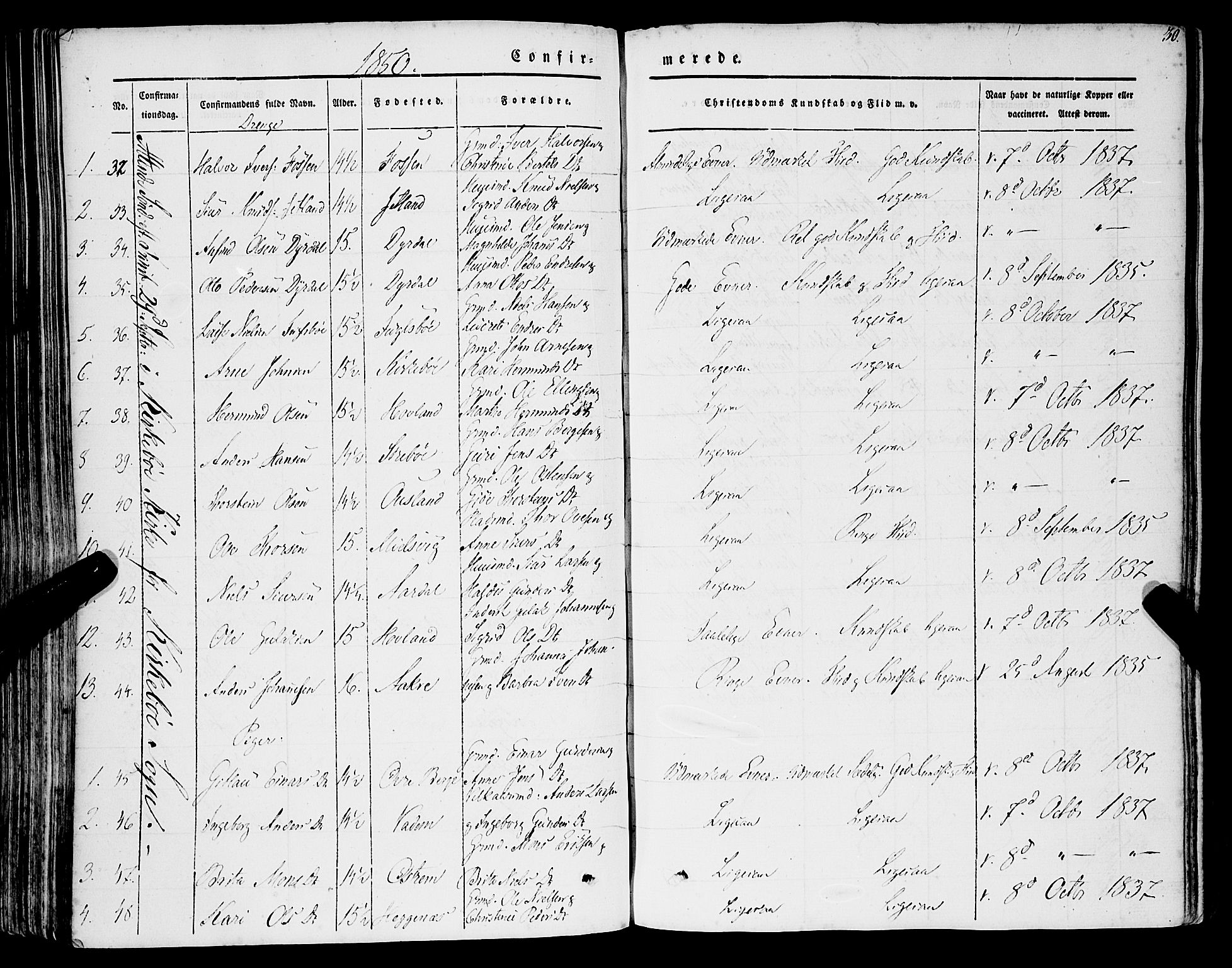 Lavik sokneprestembete, SAB/A-80901: Ministerialbok nr. A 3, 1843-1863, s. 30