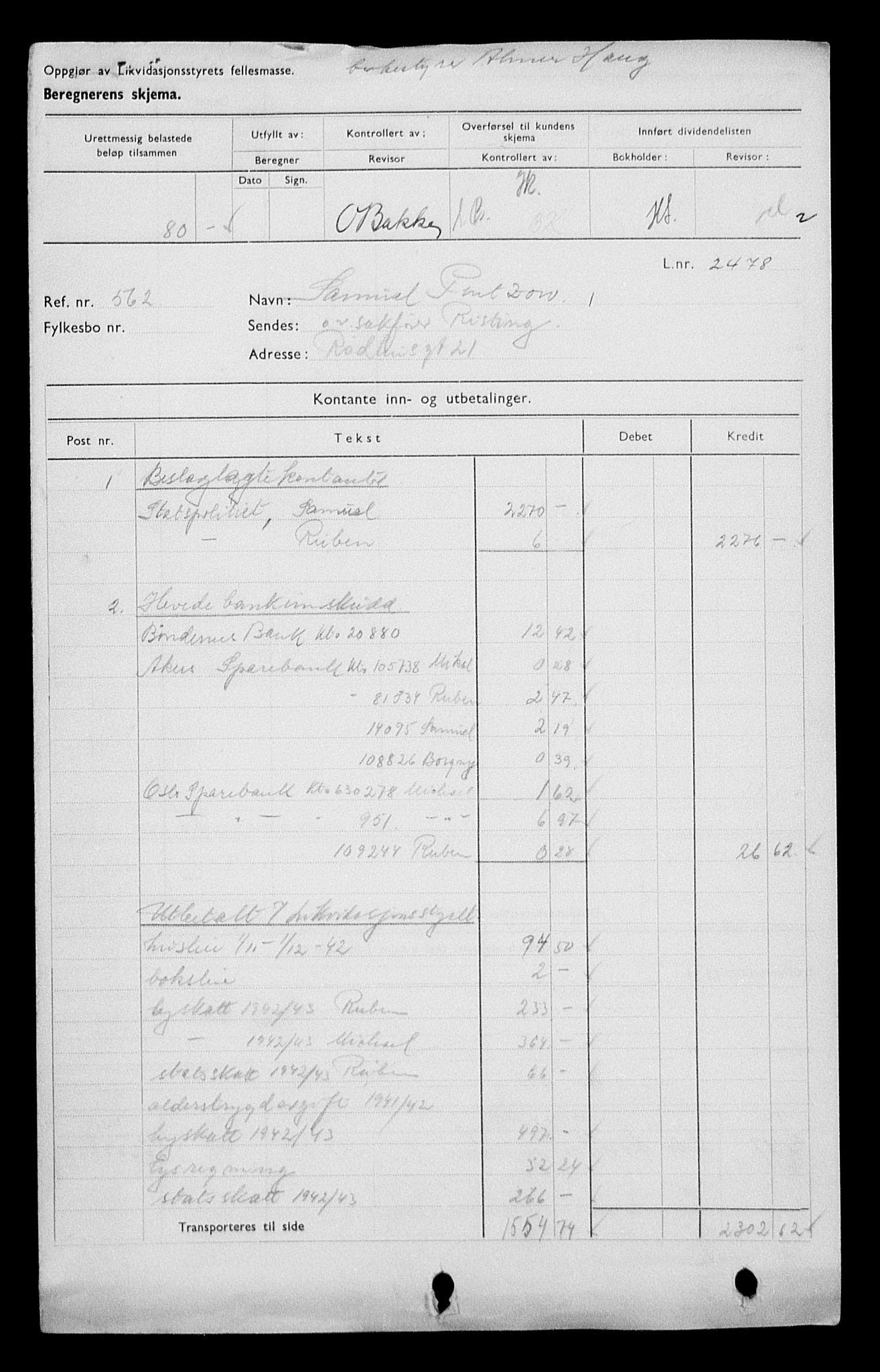 Justisdepartementet, Tilbakeføringskontoret for inndratte formuer, AV/RA-S-1564/H/Hc/Hcc/L0969: --, 1945-1947, s. 488