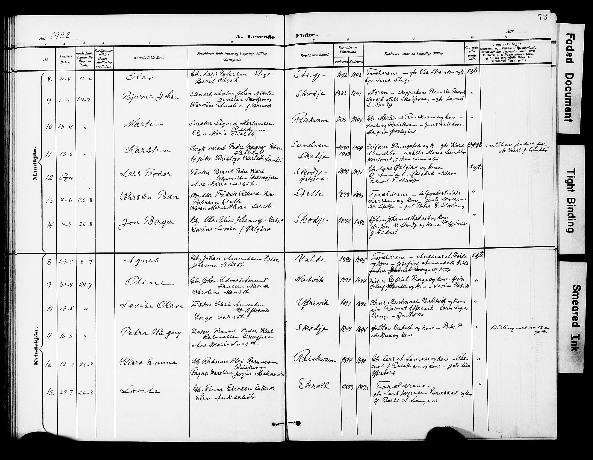 Ministerialprotokoller, klokkerbøker og fødselsregistre - Møre og Romsdal, AV/SAT-A-1454/524/L0366: Klokkerbok nr. 524C07, 1900-1931, s. 73