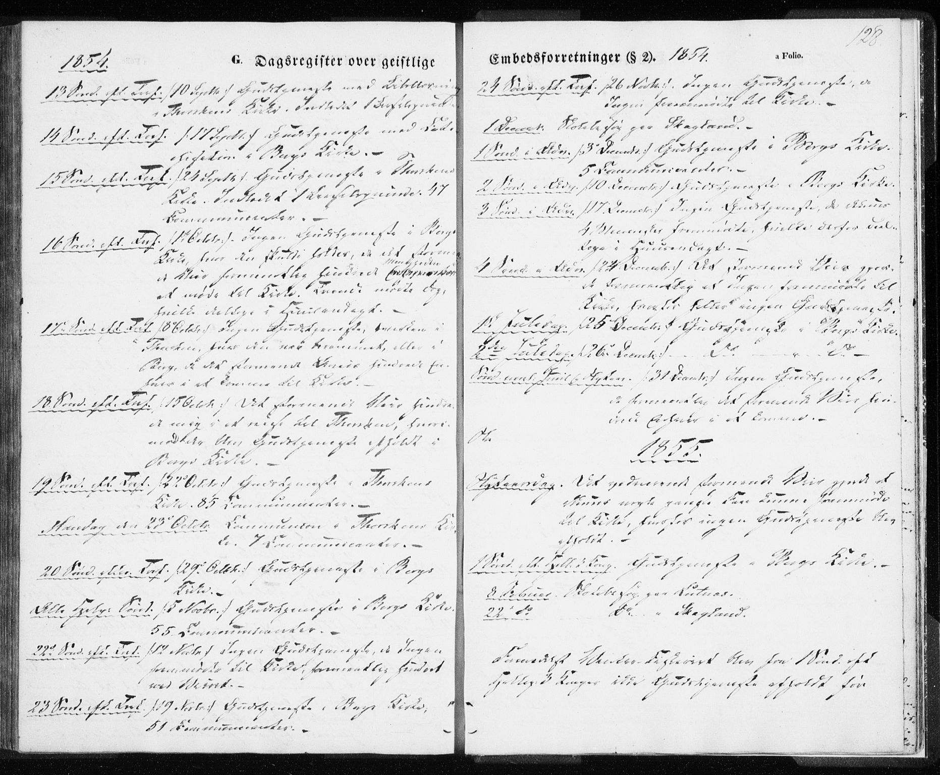 Berg sokneprestkontor, AV/SATØ-S-1318/G/Ga/Gaa/L0001kirke: Ministerialbok nr. 1, 1846-1859, s. 128