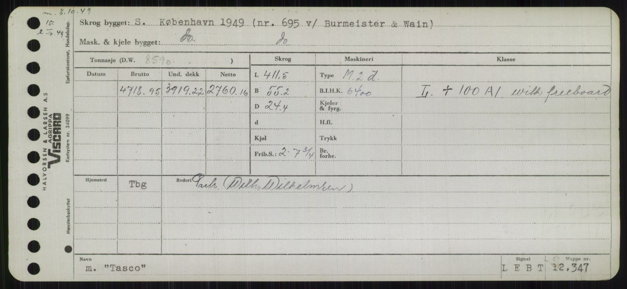 Sjøfartsdirektoratet med forløpere, Skipsmålingen, RA/S-1627/H/Hb/L0005: Fartøy, T-Å, s. 57