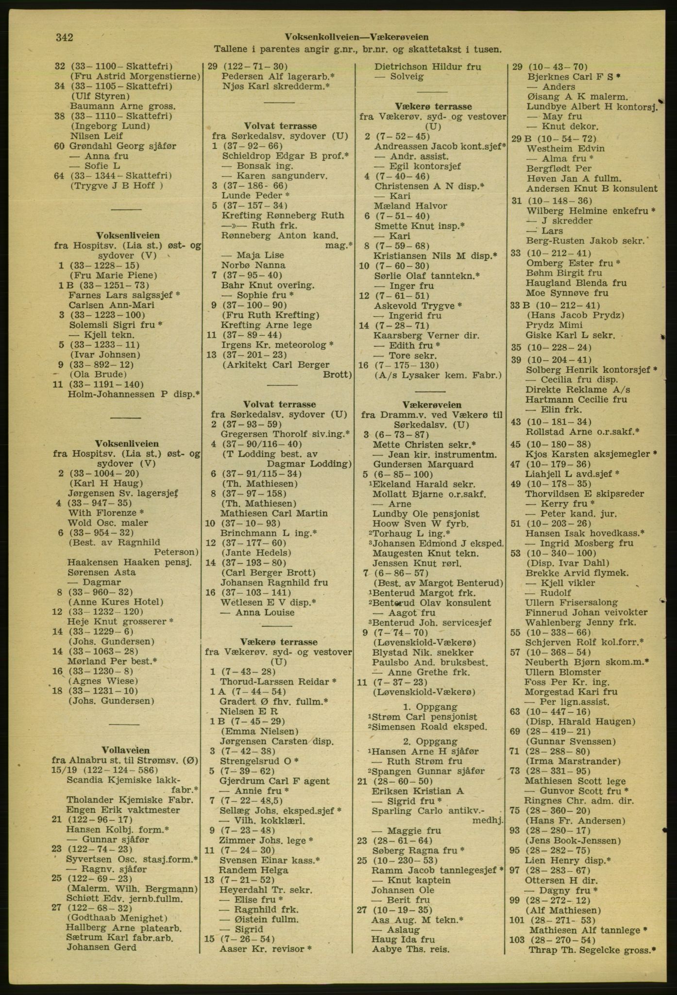 Kristiania/Oslo adressebok, PUBL/-, 1956-1957, s. 342