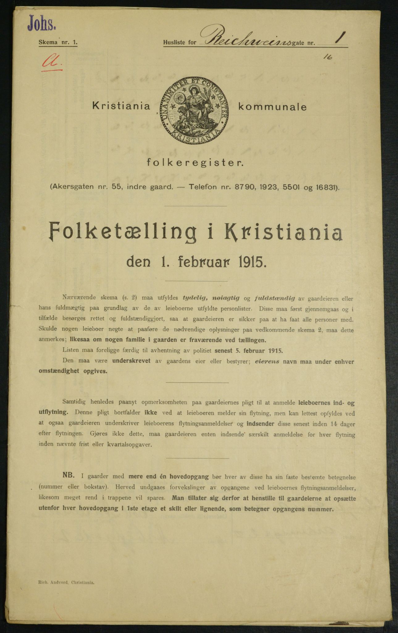 OBA, Kommunal folketelling 1.2.1915 for Kristiania, 1915, s. 82380