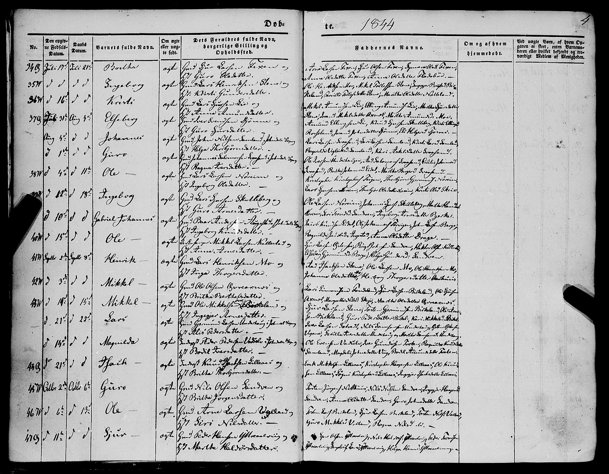 Kvam sokneprestembete, AV/SAB-A-76201/H/Haa: Ministerialbok nr. A 8, 1844-1863, s. 4
