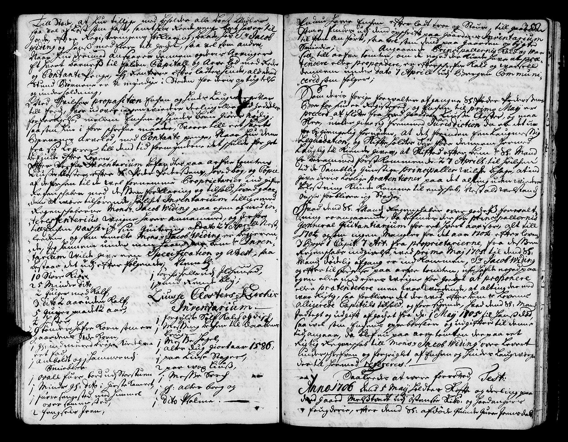 Hardanger og Voss sorenskriveri, SAB/A-2501/4/4A/4Ac/L0001: Skifterettsprotokoll for sorenskriveriet, 1695-1707, s. 349b-350a