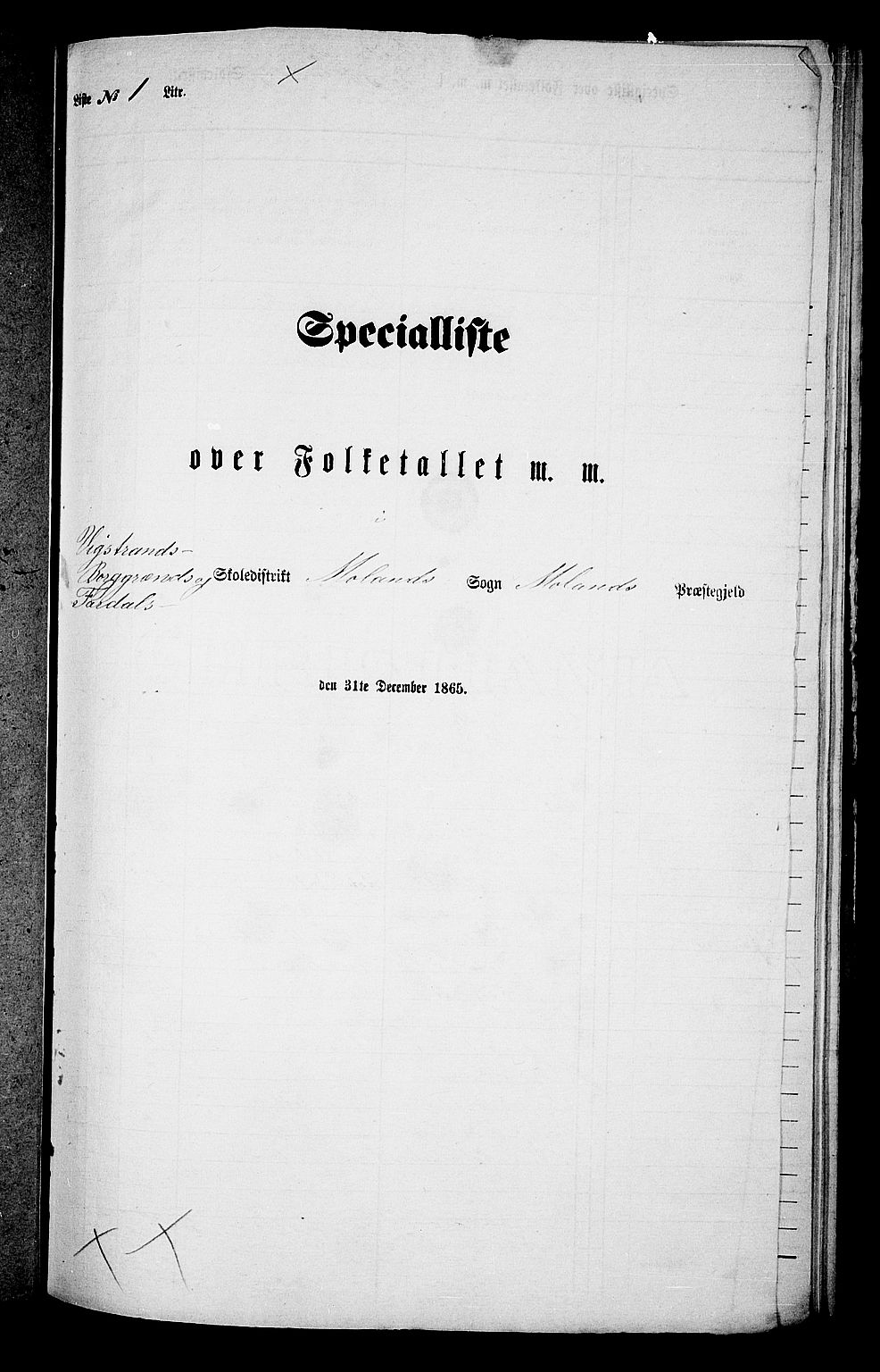 RA, Folketelling 1865 for 0831P Moland prestegjeld, 1865, s. 6