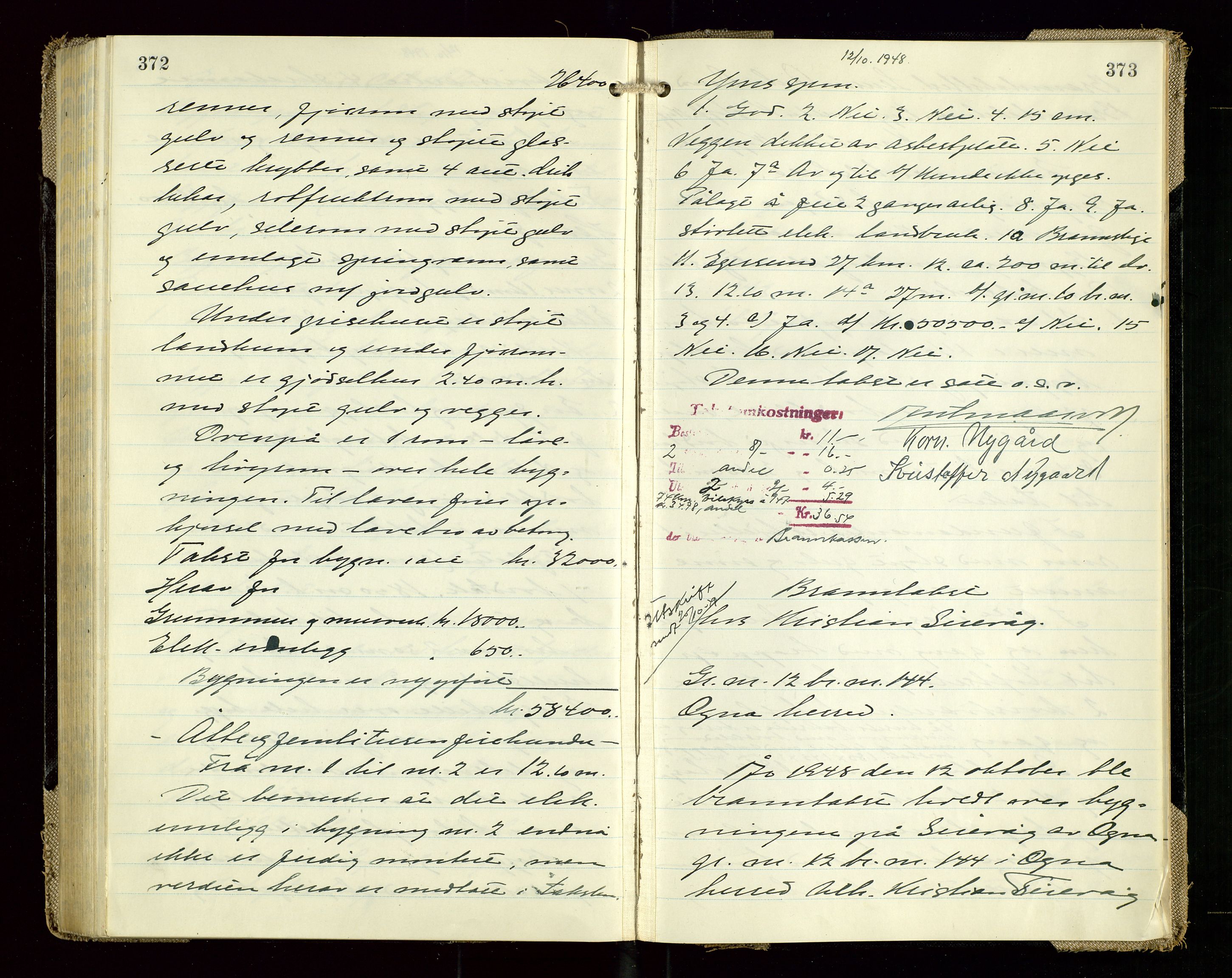 Eigersund lensmannskontor, SAST/A-100171/Goa/L0008: "Branntakstprotokoll", 1947-1948, s. 372-373