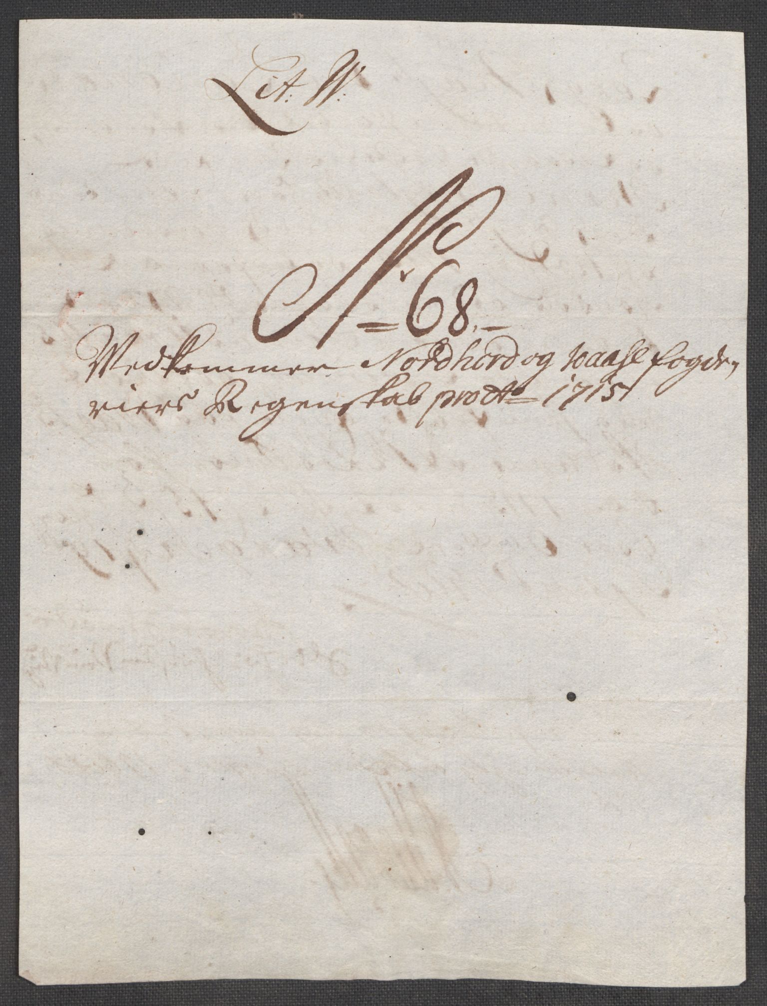 Rentekammeret inntil 1814, Reviderte regnskaper, Fogderegnskap, AV/RA-EA-4092/R51/L3198: Fogderegnskap Nordhordland og Voss, 1715, s. 323