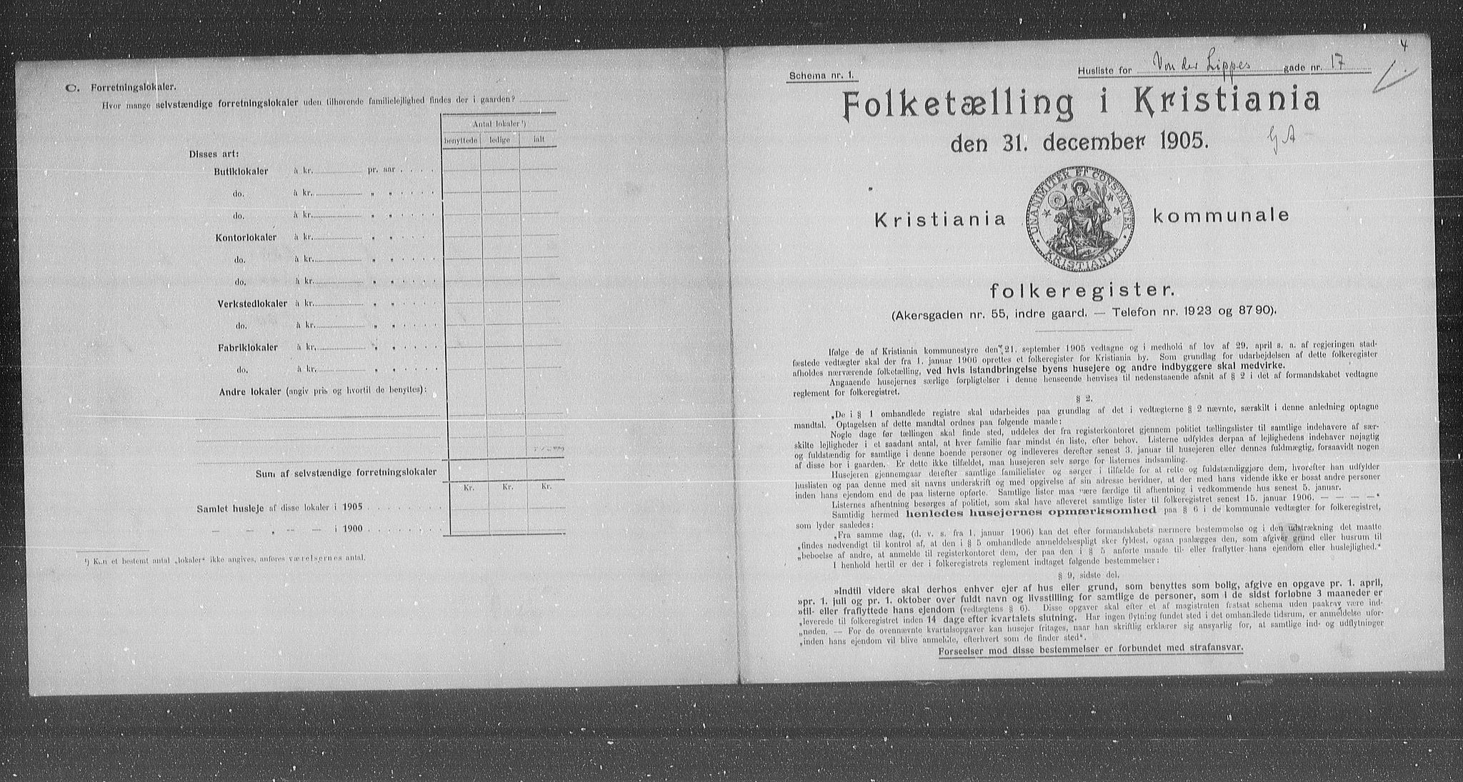 OBA, Kommunal folketelling 31.12.1905 for Kristiania kjøpstad, 1905, s. 66156