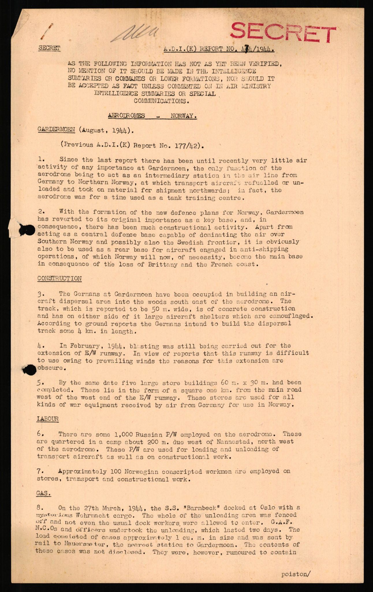 Forsvaret, Forsvarets overkommando II, RA/RAFA-3915/D/Dd/L0008: Minefields. Prohibited Areas. Airfields, 1944, s. 3