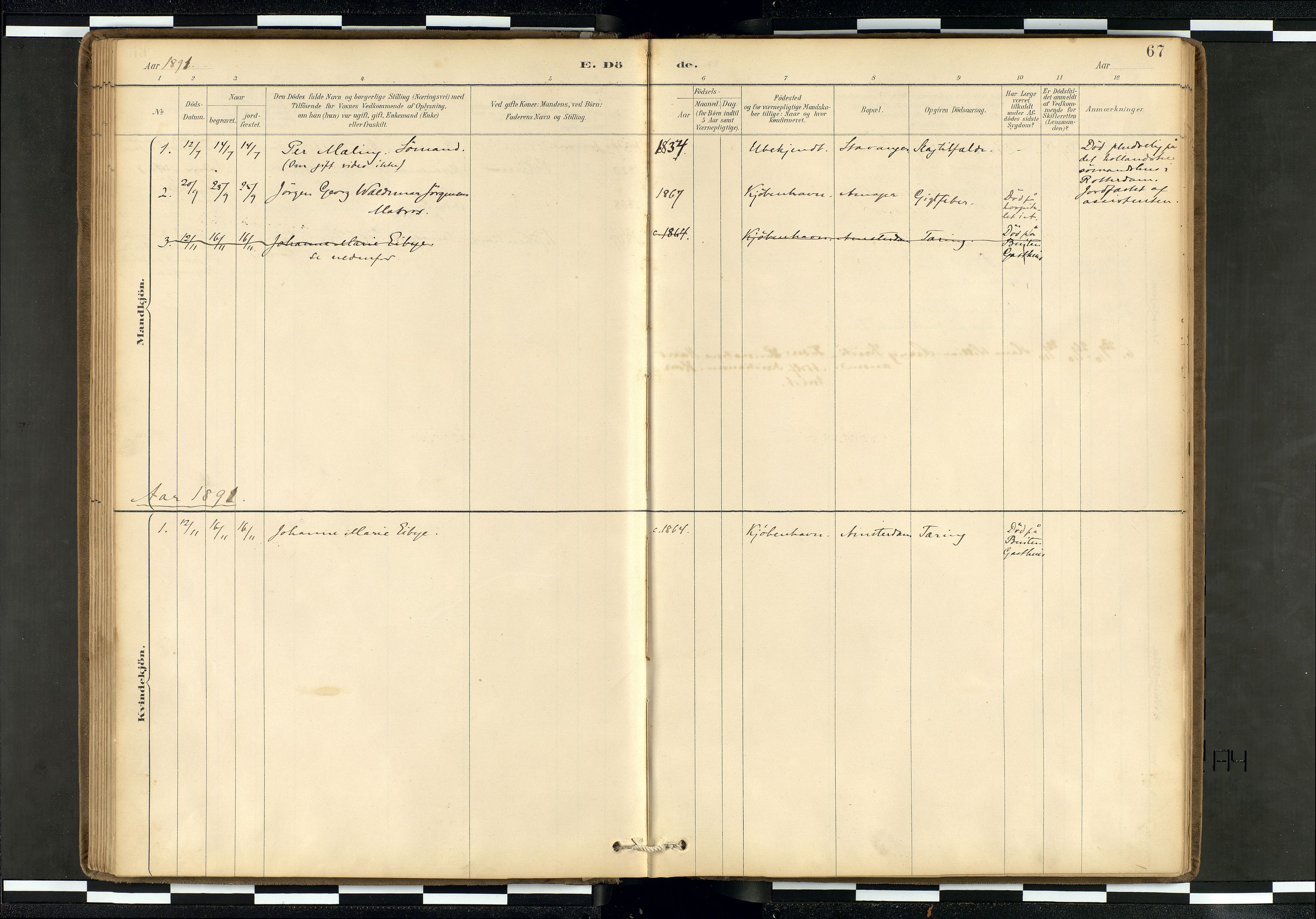 Den norske sjømannsmisjon i utlandet/Hollandske havner (Amsterdam-Rotterdam-Europort), AV/SAB-SAB/PA-0106/H/Ha/Haa/L0002: Ministerialbok nr. A 2, 1887-1907, s. 66b-67a