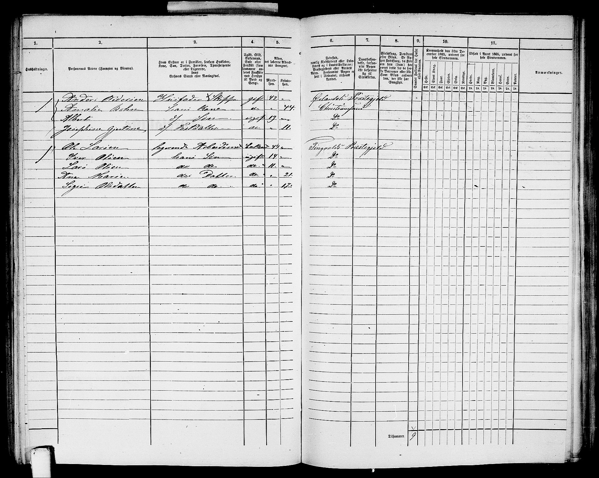 RA, Folketelling 1865 for 1503B Kristiansund prestegjeld, Kristiansund kjøpstad, 1865, s. 417