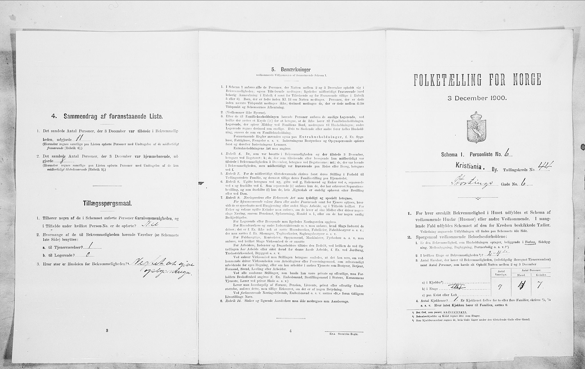 SAO, Folketelling 1900 for 0301 Kristiania kjøpstad, 1900, s. 92714
