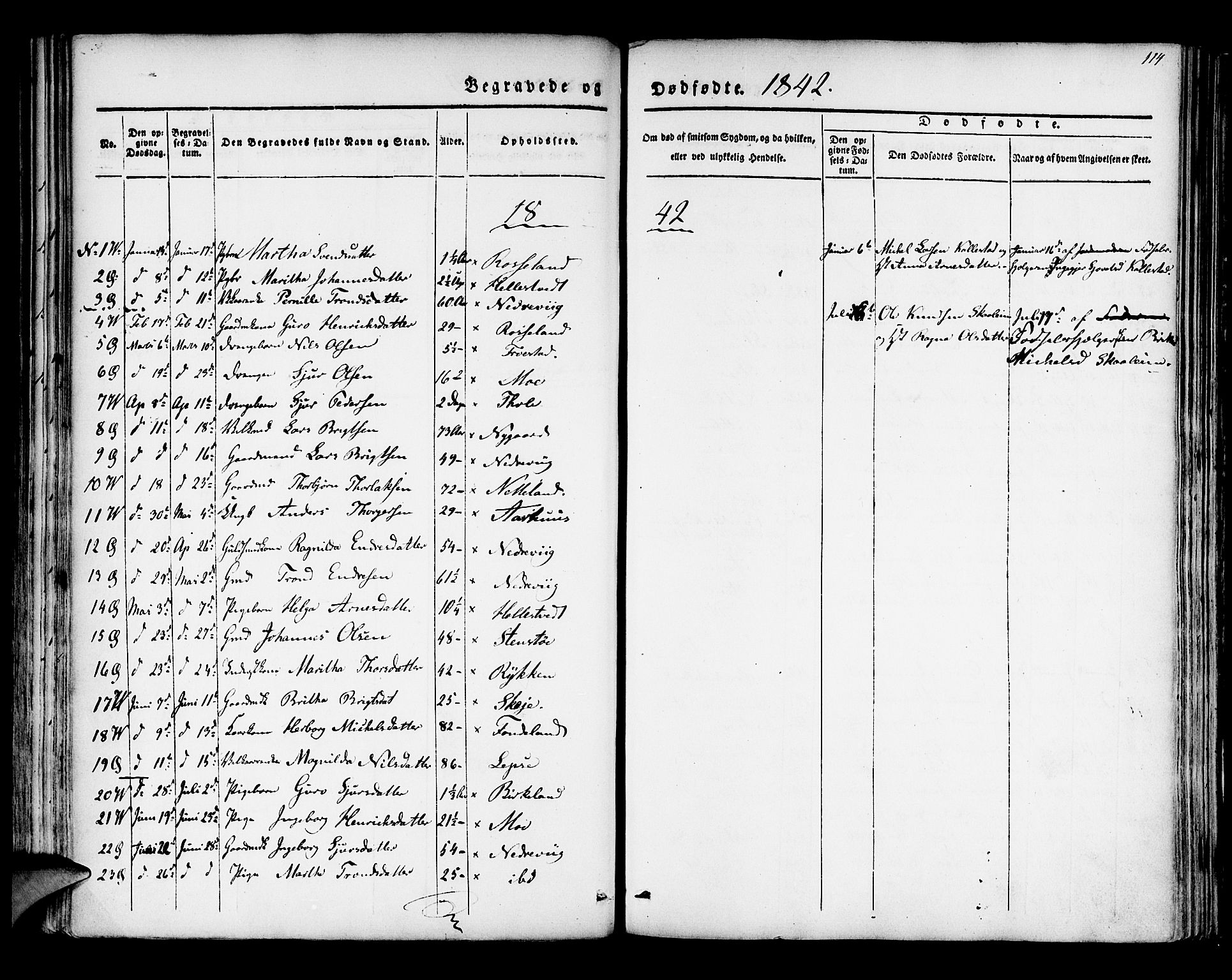 Kvam sokneprestembete, AV/SAB-A-76201/H/Haa: Ministerialbok nr. A 7, 1832-1843, s. 114
