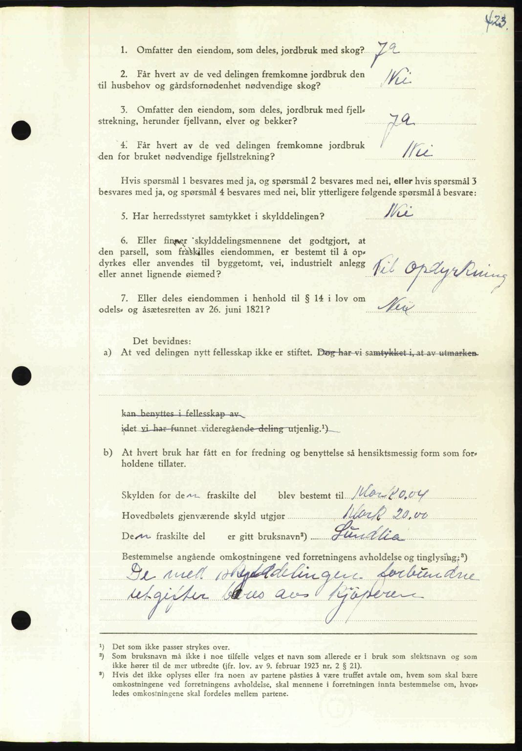 Orkdal sorenskriveri, SAT/A-4169/1/2/2C: Pantebok nr. A, 1947-1947, Dagboknr: 1207/1947