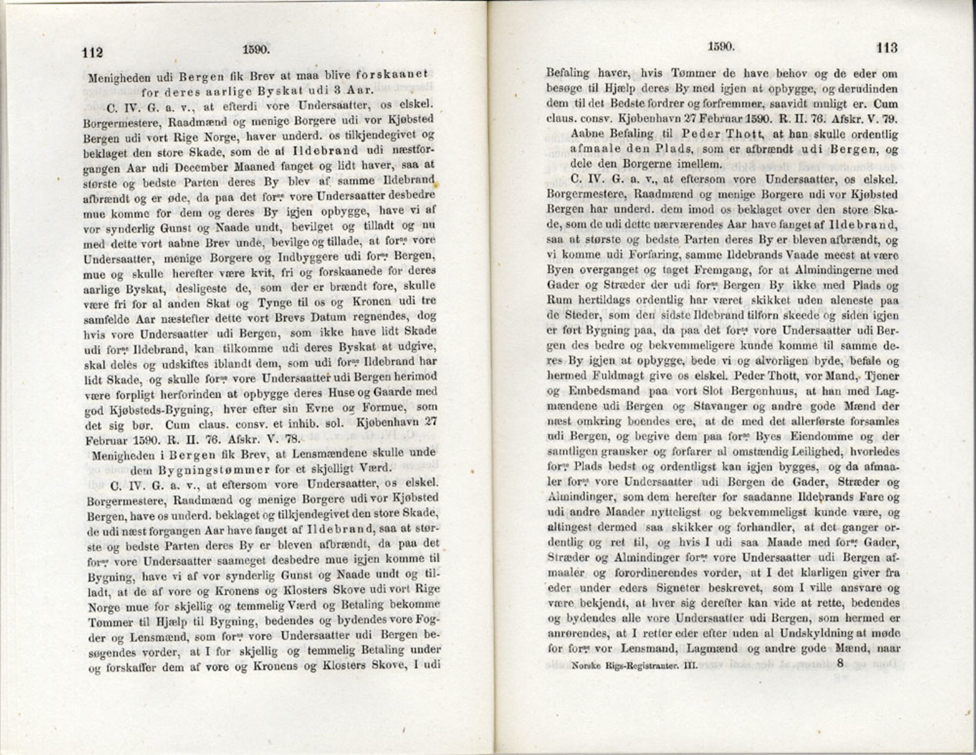 Publikasjoner utgitt av Det Norske Historiske Kildeskriftfond, PUBL/-/-/-: Norske Rigs-Registranter, bind 3, 1588-1602, s. 112-113