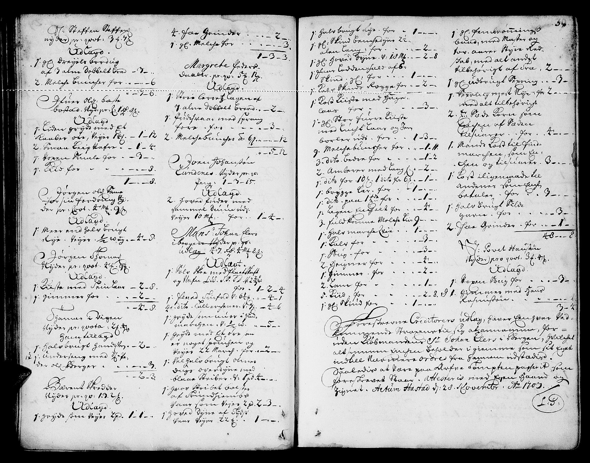 Sorenskriveren i Senja (-1755), SATØ/S-0260, 1706-1712, s. 29b-30a