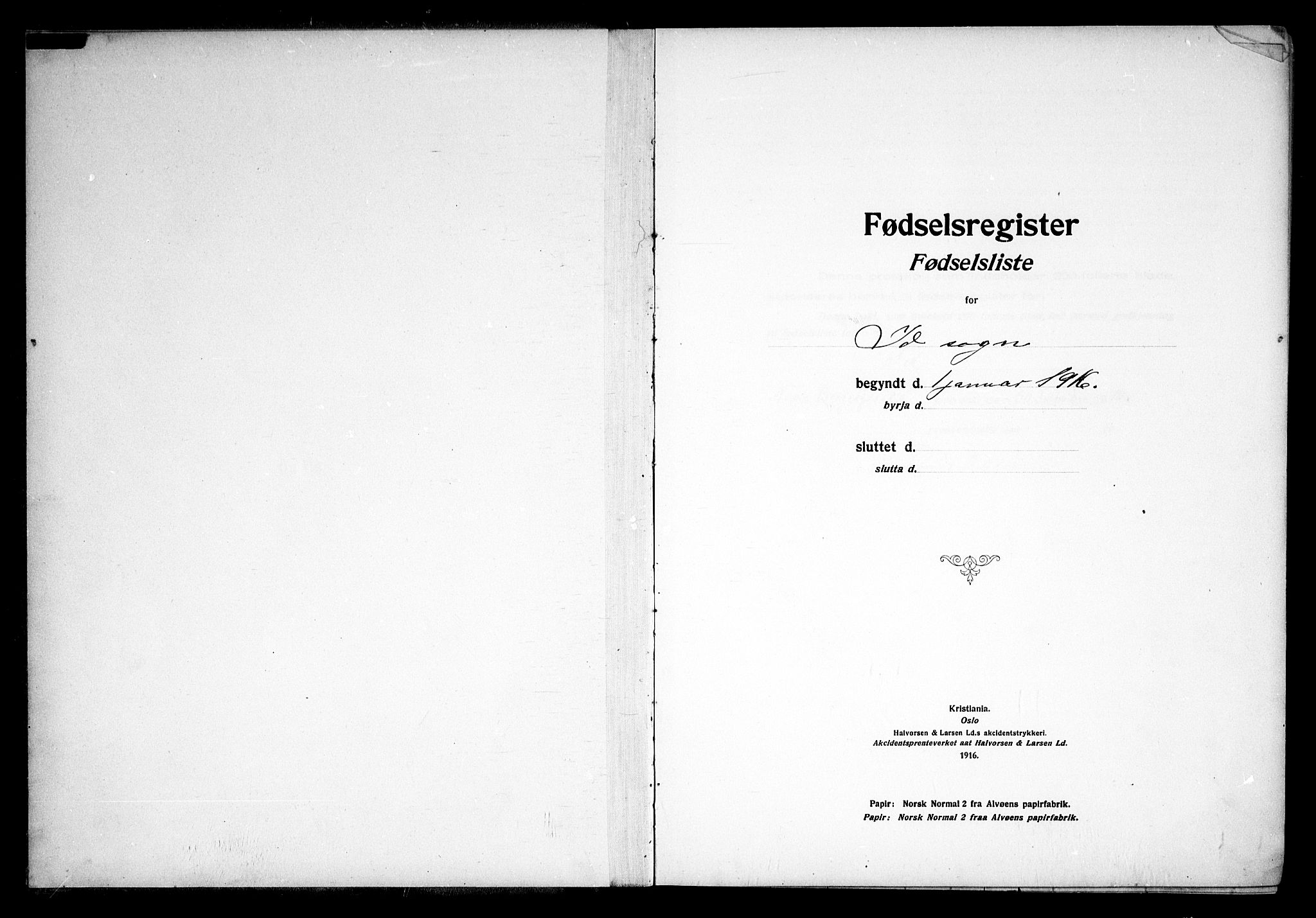 Idd prestekontor Kirkebøker, SAO/A-10911/J/Ja/L0001: Fødselsregister nr. I 1, 1916-1937