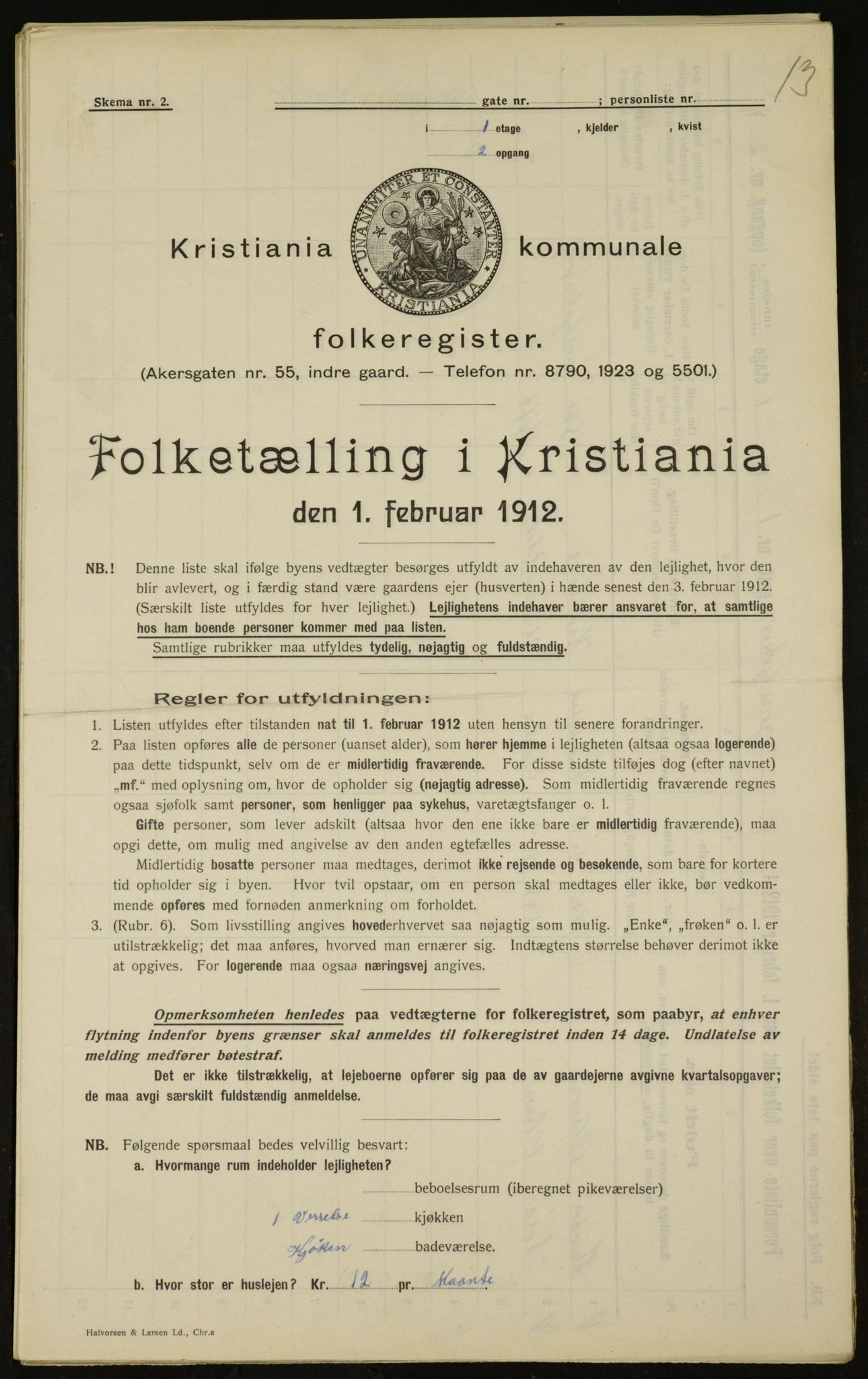 OBA, Kommunal folketelling 1.2.1912 for Kristiania, 1912, s. 45776