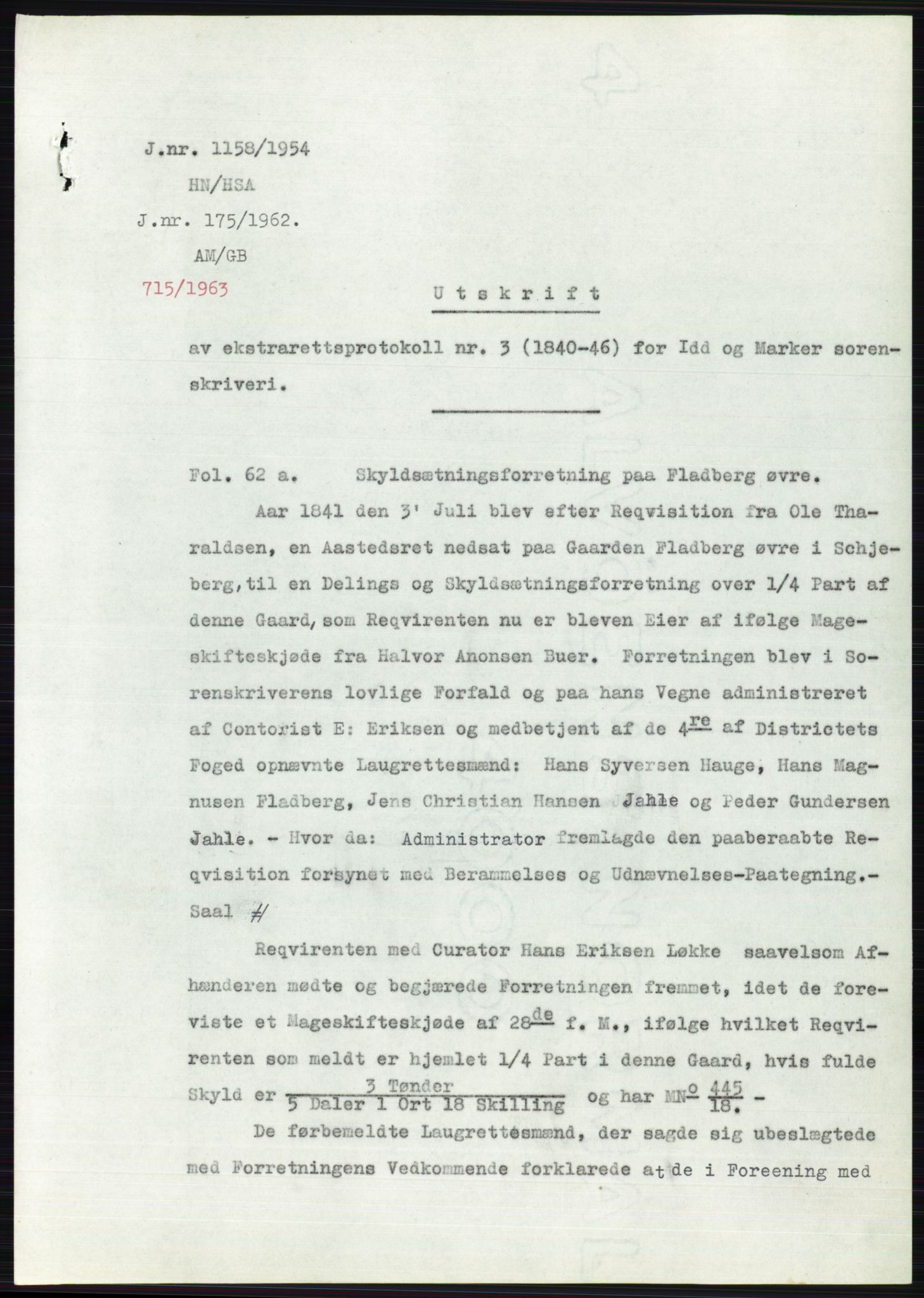 Statsarkivet i Oslo, AV/SAO-A-10621/Z/Zd/L0001: Avskrifter, j.nr 34/1953 og 385-1291/1954, 1953-1954, s. 464