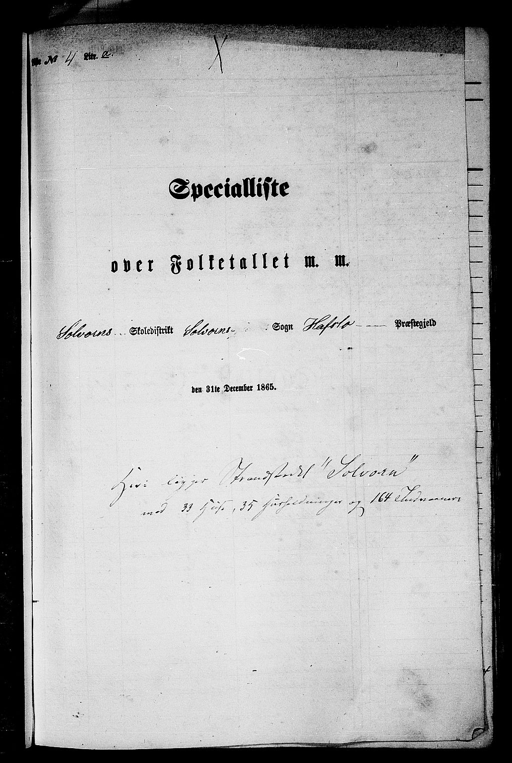 RA, Folketelling 1865 for 1425P Hafslo prestegjeld, 1865, s. 63