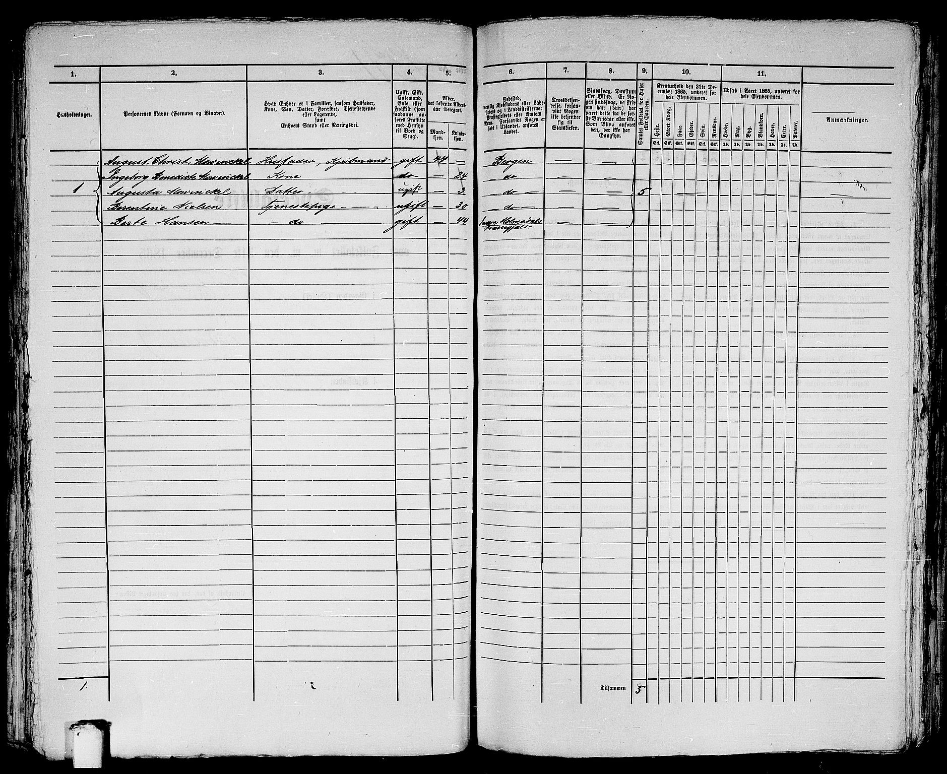 RA, Folketelling 1865 for 1301 Bergen kjøpstad, 1865, s. 2809