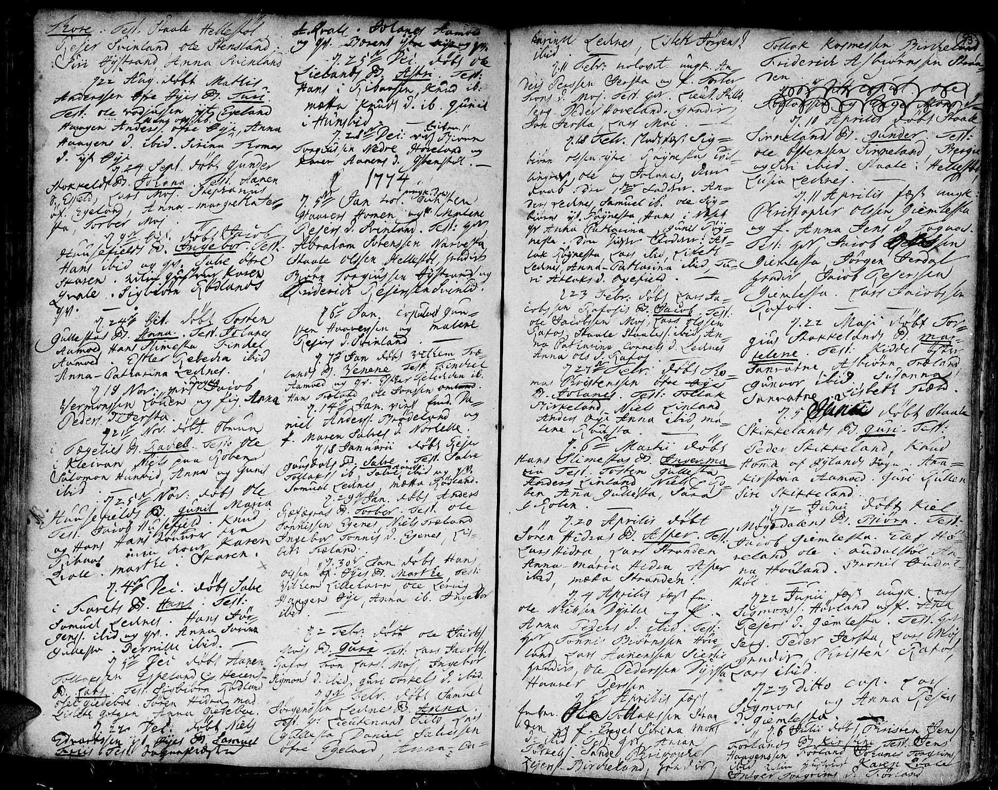 Kvinesdal sokneprestkontor, AV/SAK-1111-0026/F/Fa/Fab/L0001: Ministerialbok nr. A 1 /1, 1710-1788, s. 93