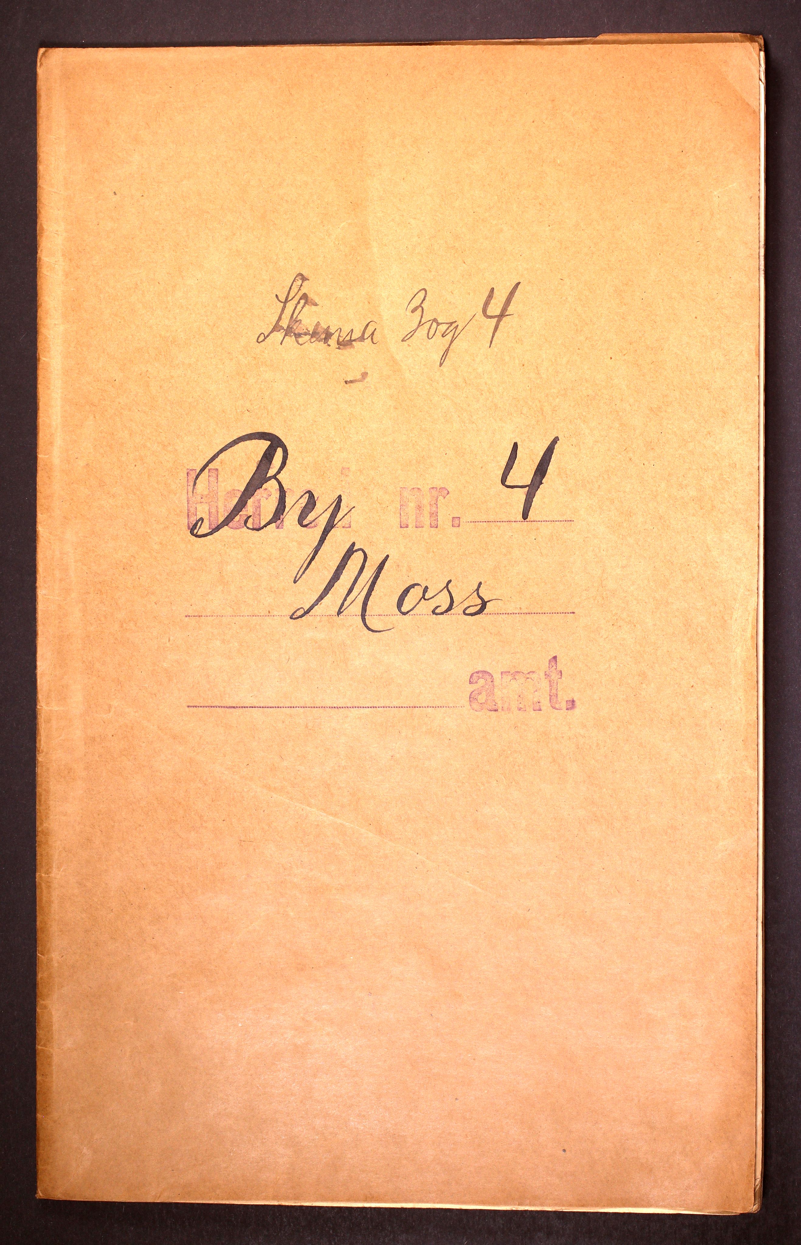 RA, Folketelling 1910 for 0104 Moss kjøpstad, 1910, s. 1