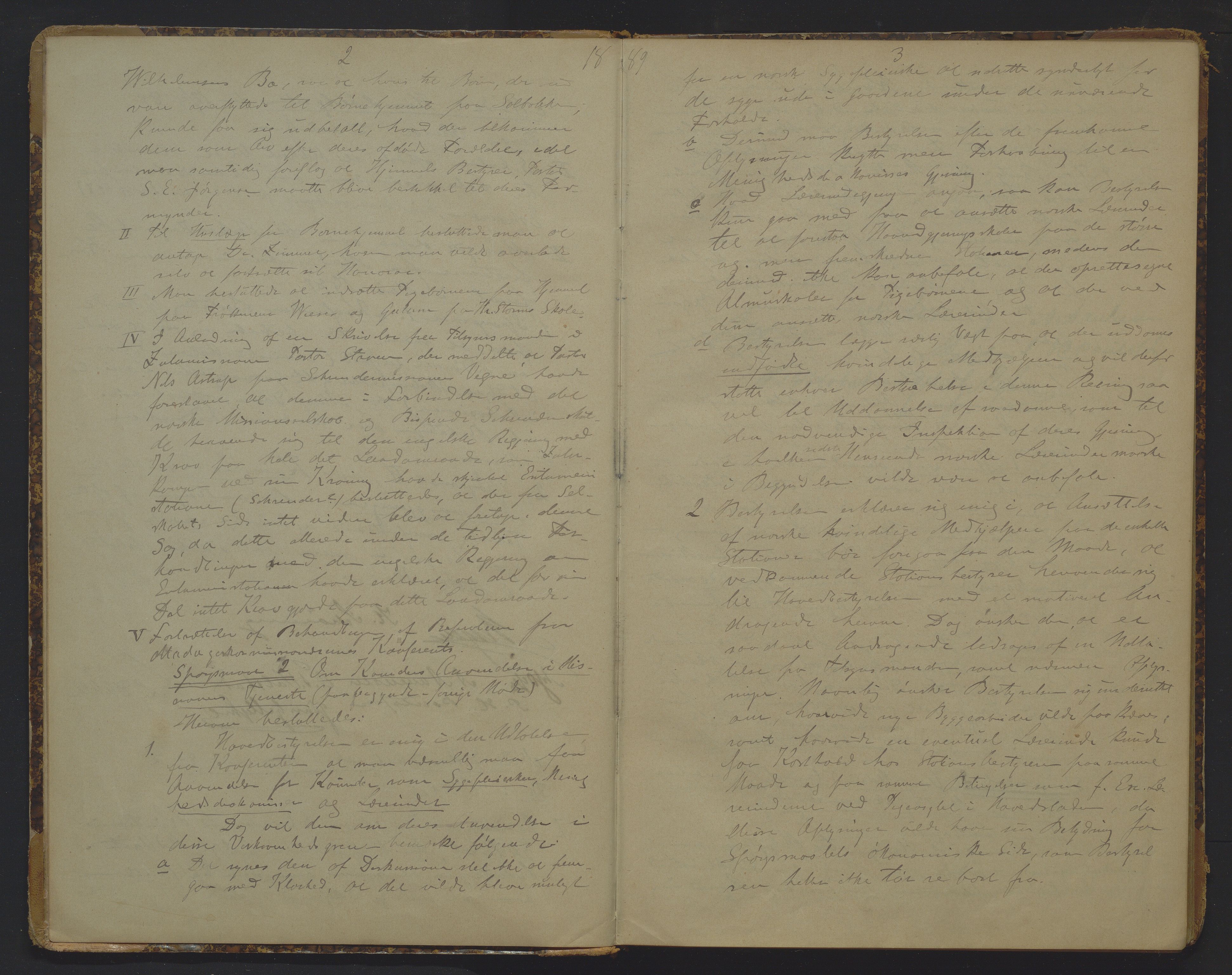 Det Norske Misjonsselskap - hovedadministrasjonen, VID/MA-A-1045/D/Da/Daa/L0012: Styreprotokoll nr. VII, 12. august 1889 - 1. februar 1893, 1889-1893, s. 2-3