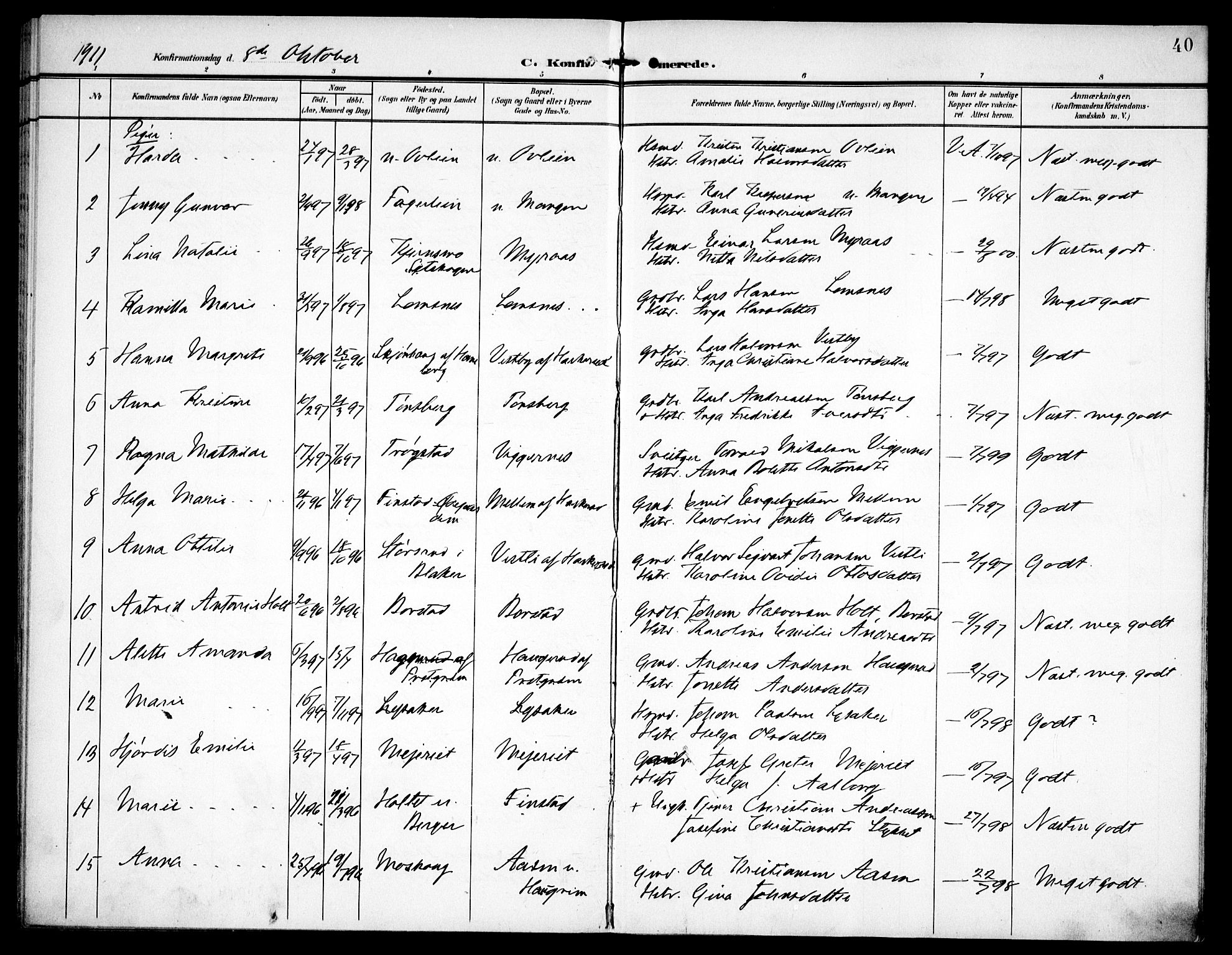 Aurskog prestekontor Kirkebøker, AV/SAO-A-10304a/F/Fa/L0012: Ministerialbok nr. I 12, 1902-1915, s. 40