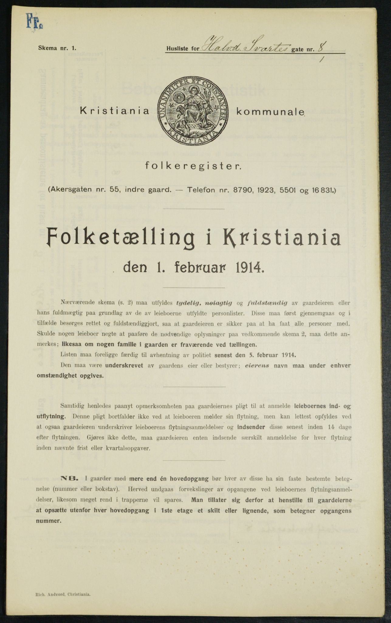 OBA, Kommunal folketelling 1.2.1914 for Kristiania, 1914, s. 34221