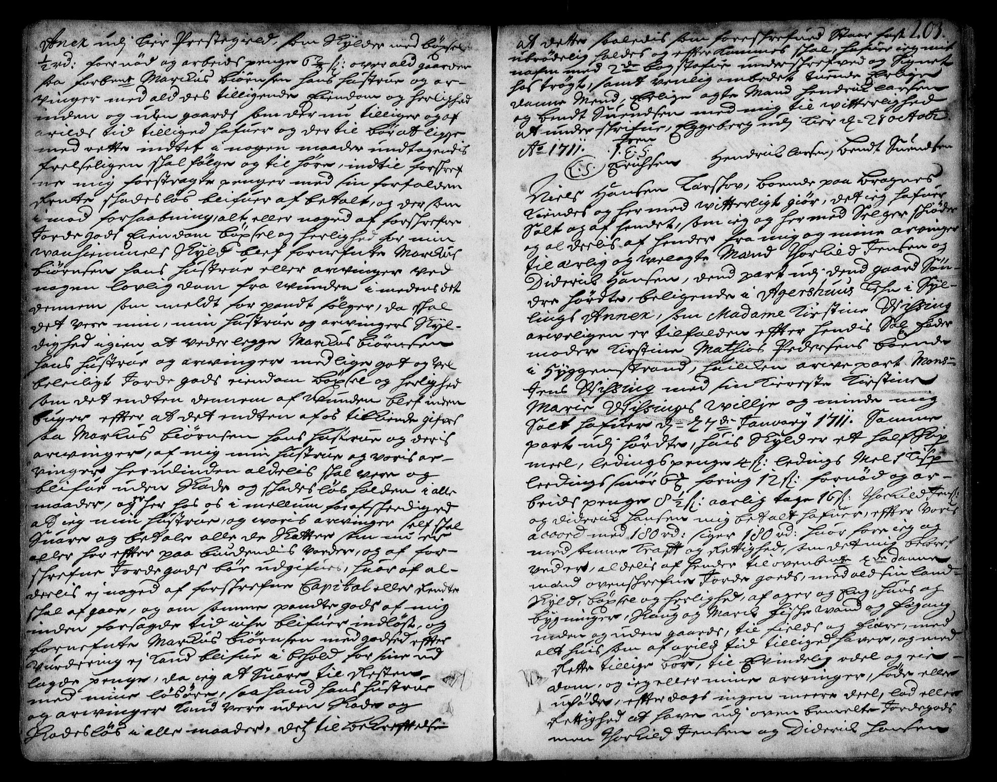 Lier, Røyken og Hurum sorenskriveri, SAKO/A-89/G/Ga/Gaa/L0001: Pantebok nr. I, 1701-1725, s. 203