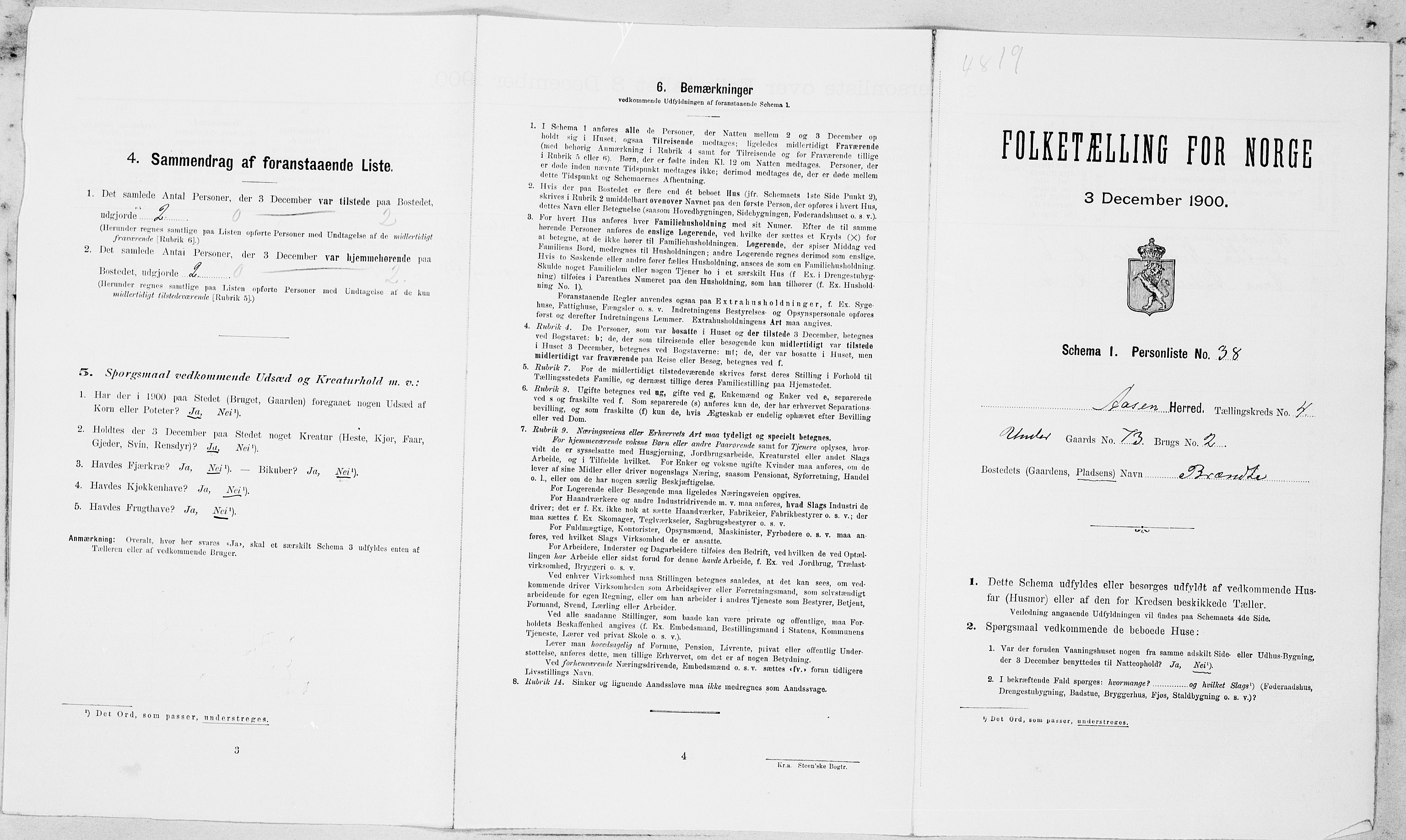 SAT, Folketelling 1900 for 1716 Åsen herred, 1900, s. 490
