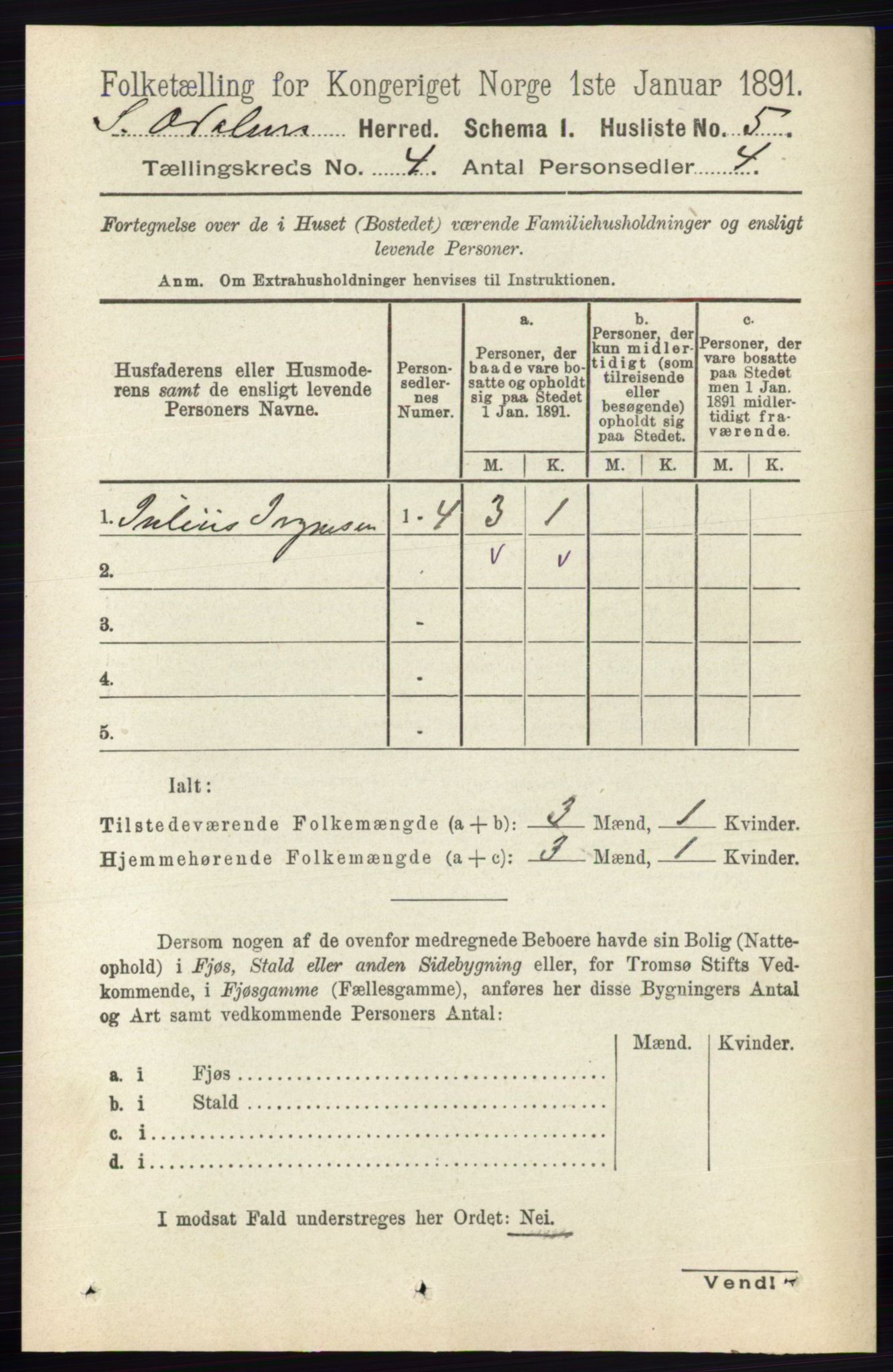 RA, Folketelling 1891 for 0419 Sør-Odal herred, 1891, s. 1656