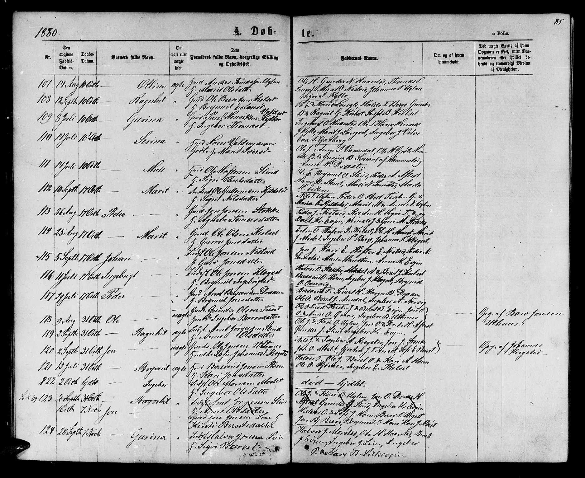 Ministerialprotokoller, klokkerbøker og fødselsregistre - Sør-Trøndelag, SAT/A-1456/695/L1156: Klokkerbok nr. 695C07, 1869-1888, s. 85