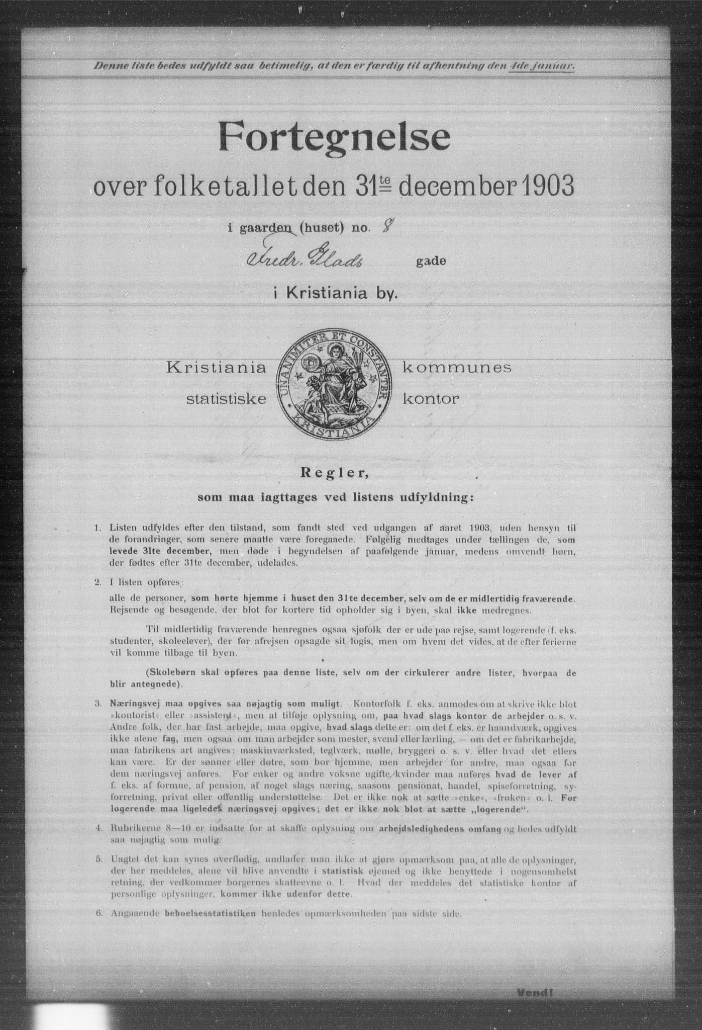 OBA, Kommunal folketelling 31.12.1903 for Kristiania kjøpstad, 1903, s. 5434