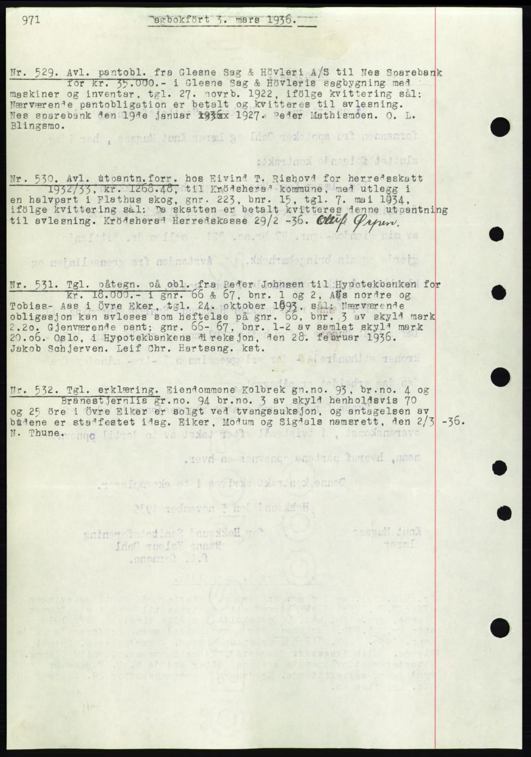 Eiker, Modum og Sigdal sorenskriveri, SAKO/A-123/G/Ga/Gab/L0031: Pantebok nr. A1, 1935-1936, Tingl.dato: 03.03.1936