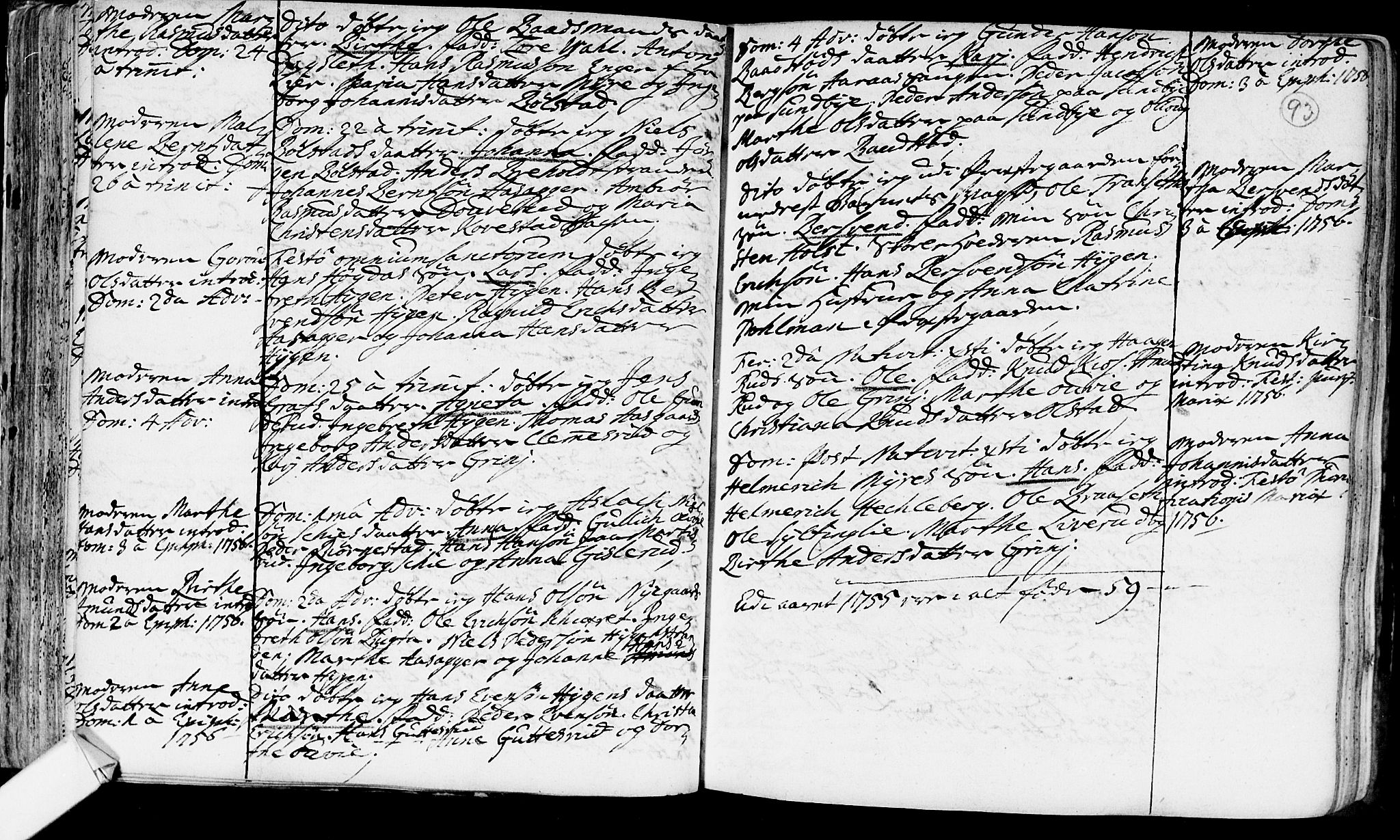 Røyken kirkebøker, SAKO/A-241/F/Fa/L0002: Ministerialbok nr. 2, 1731-1782, s. 93