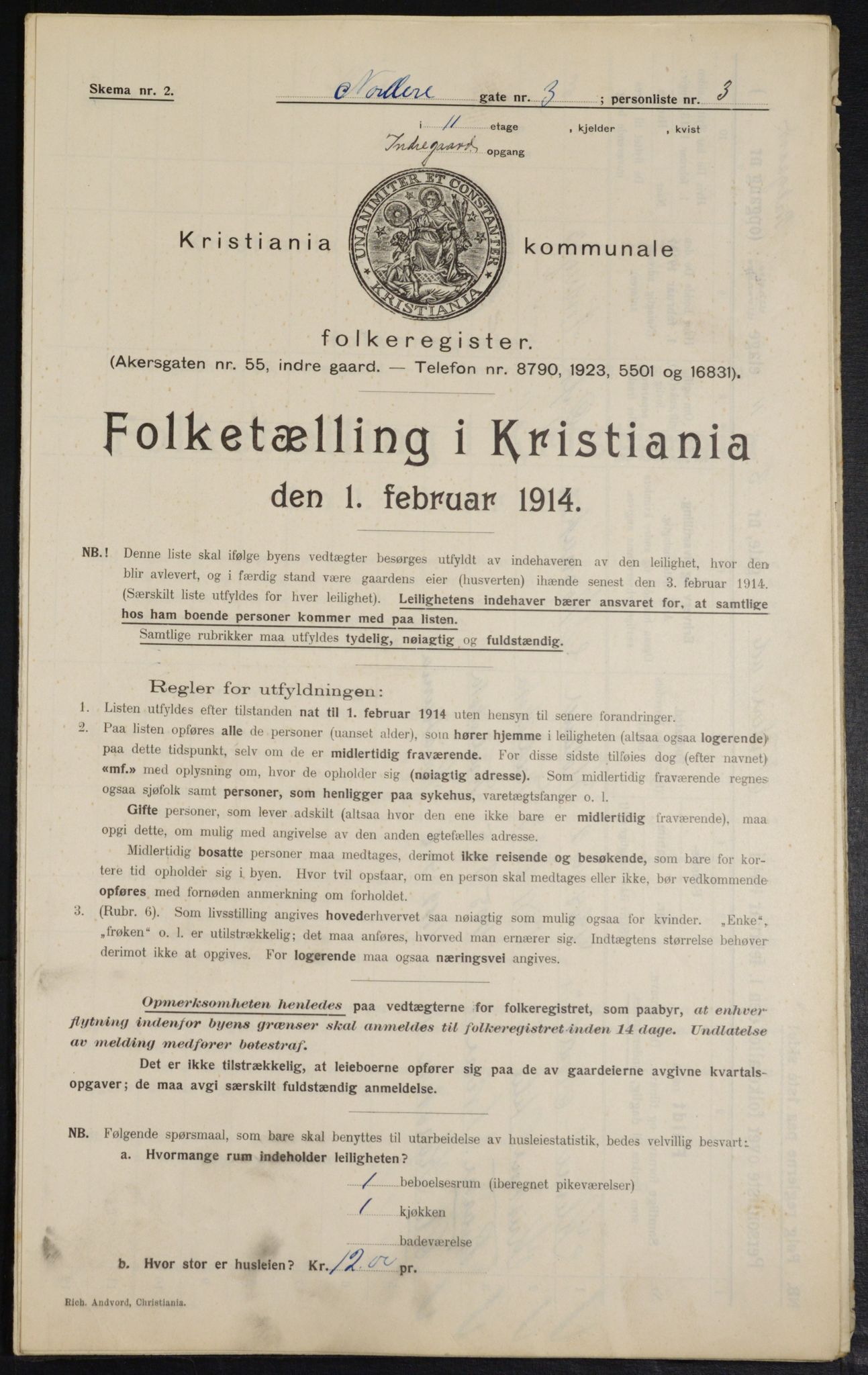 OBA, Kommunal folketelling 1.2.1914 for Kristiania, 1914, s. 73044