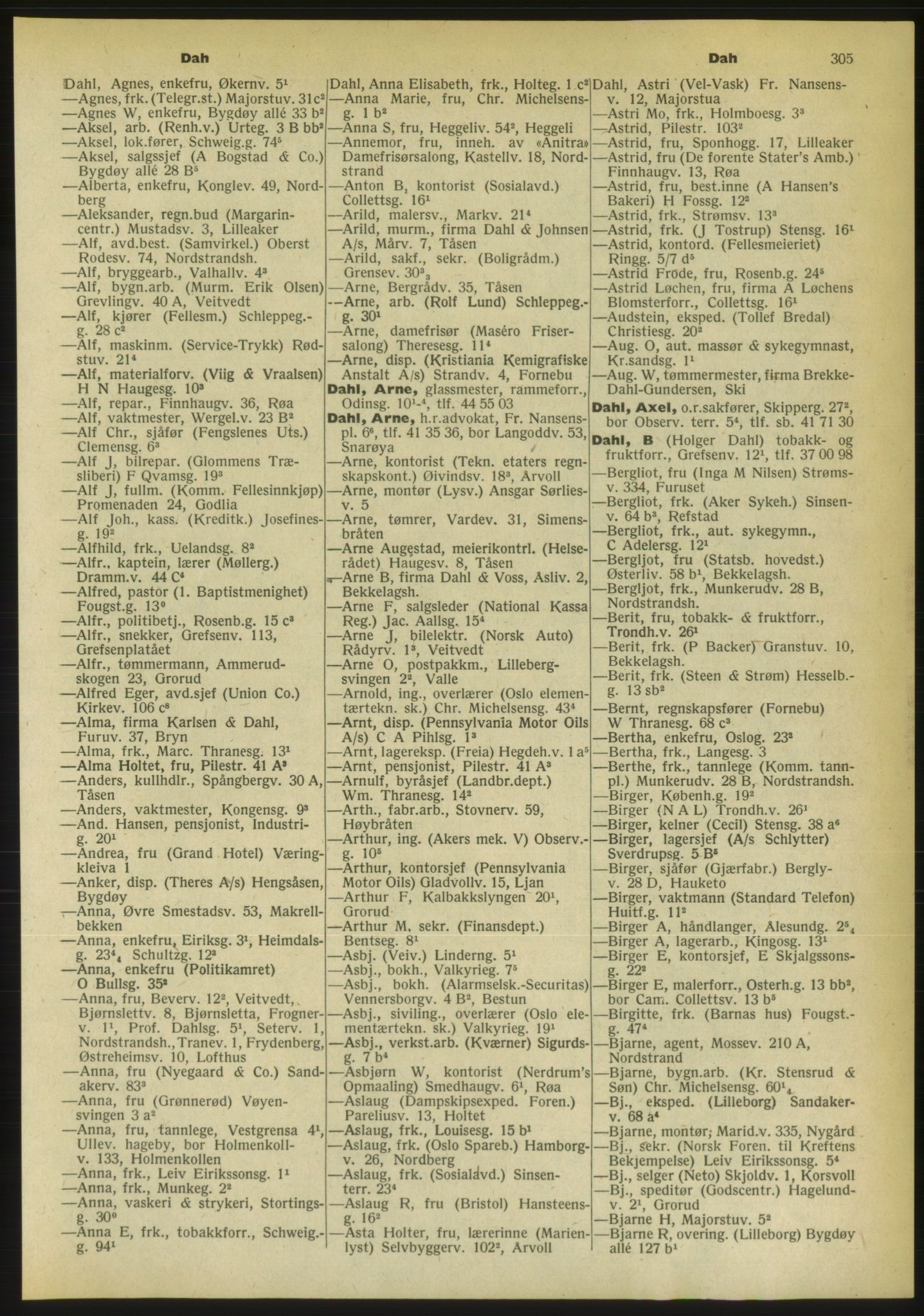 Kristiania/Oslo adressebok, PUBL/-, 1956-1957, s. 305