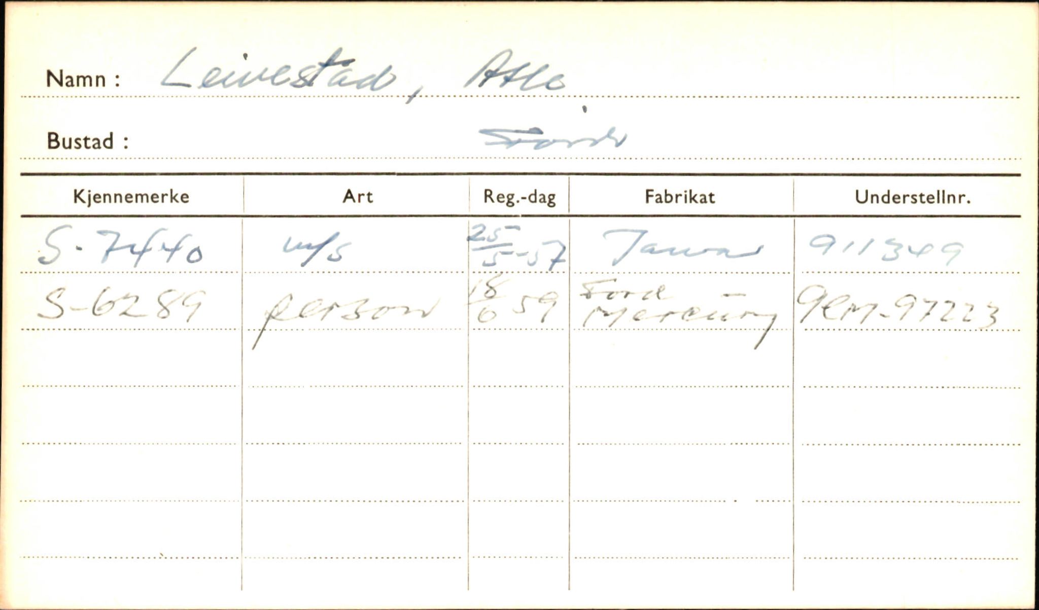 Statens vegvesen, Sogn og Fjordane vegkontor, AV/SAB-A-5301/4/F/L0001B: Eigarregister Fjordane til 1.6.1961, 1930-1961, s. 502