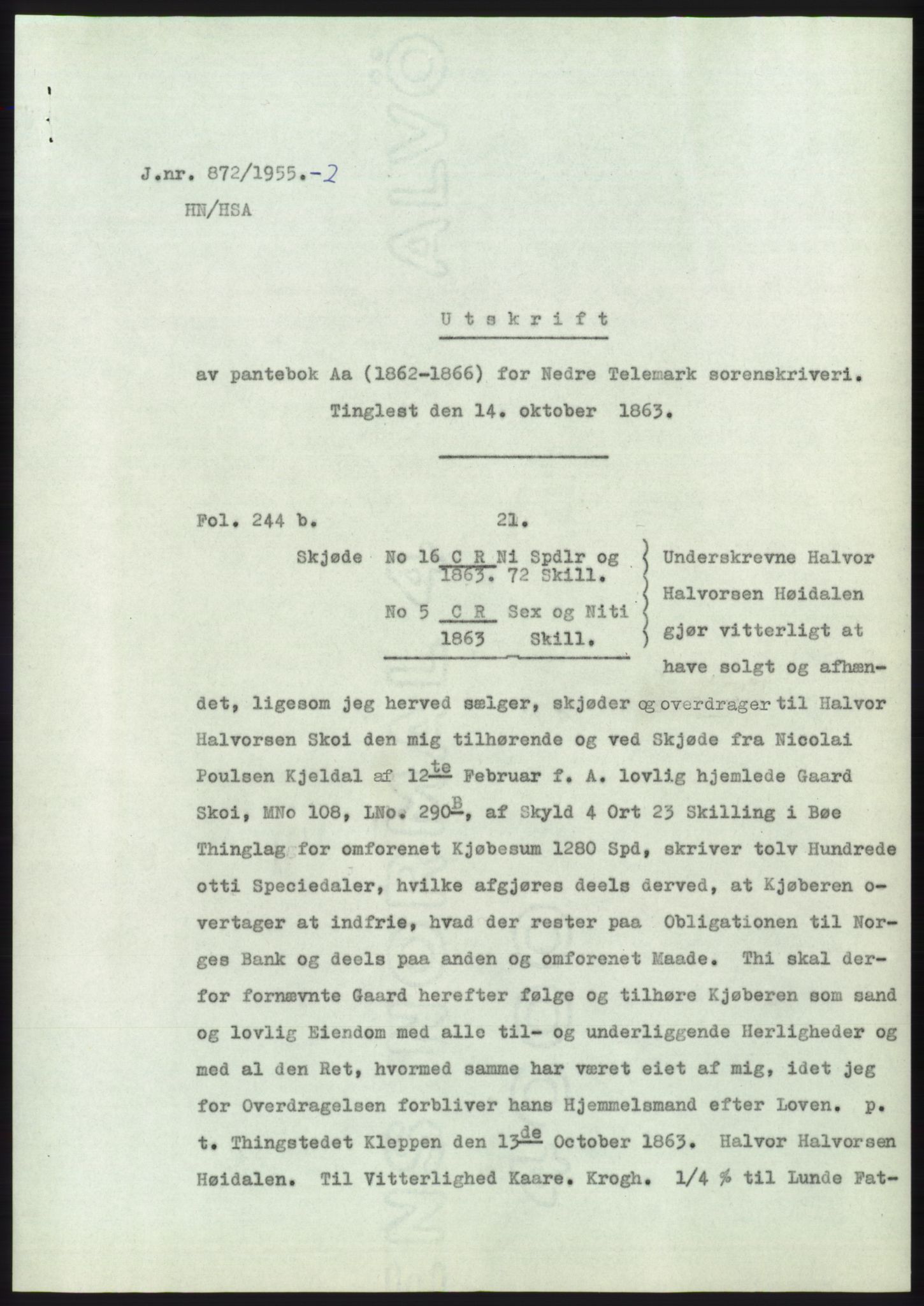 Statsarkivet i Kongsberg, SAKO/A-0001, 1955, s. 65