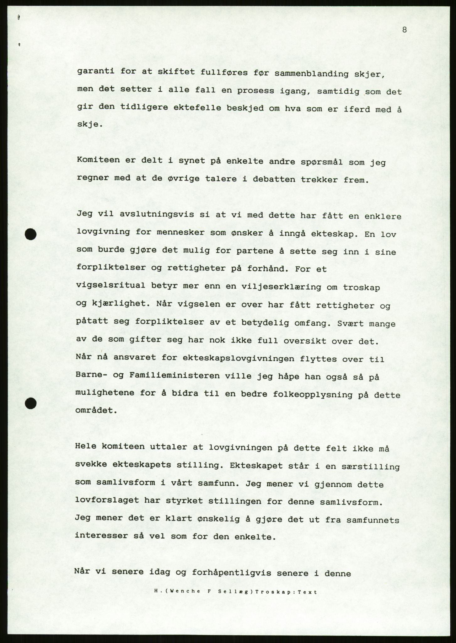 Det Norske Forbundet av 1948/Landsforeningen for Lesbisk og Homofil Frigjøring, AV/RA-PA-1216/D/Da/L0001: Partnerskapsloven, 1990-1993, s. 281