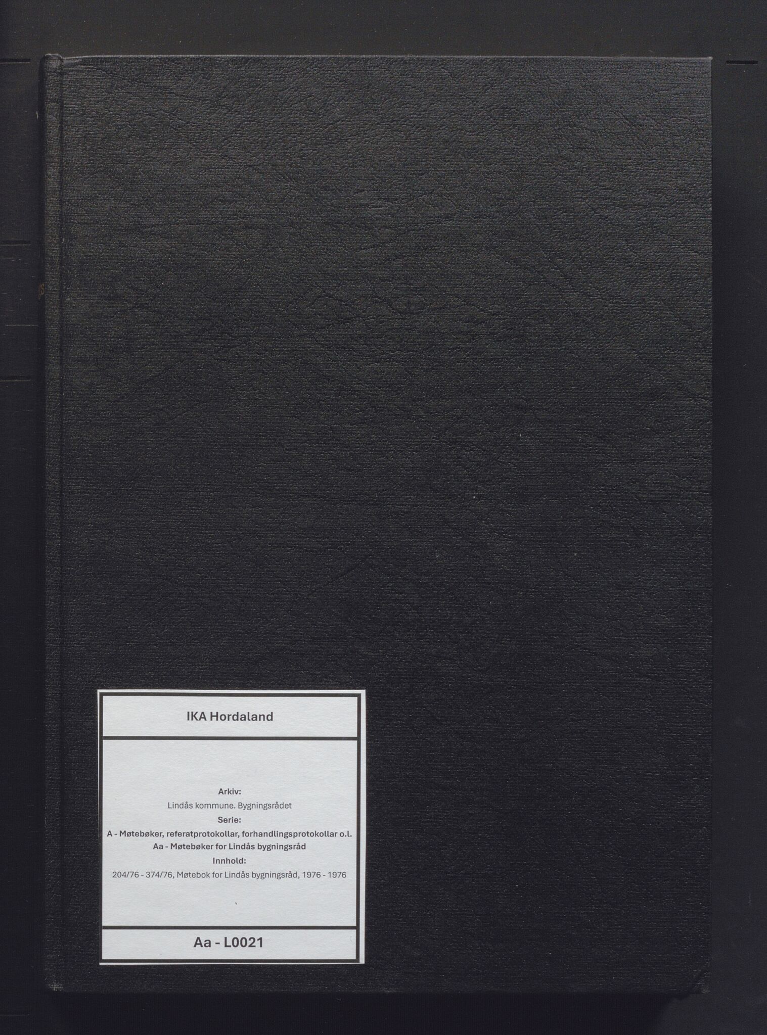 Lindås kommune. Bygningsrådet, IKAH/1263-511/A/Aa/L0021: Møtebok for Lindås bygningsråd, 1976