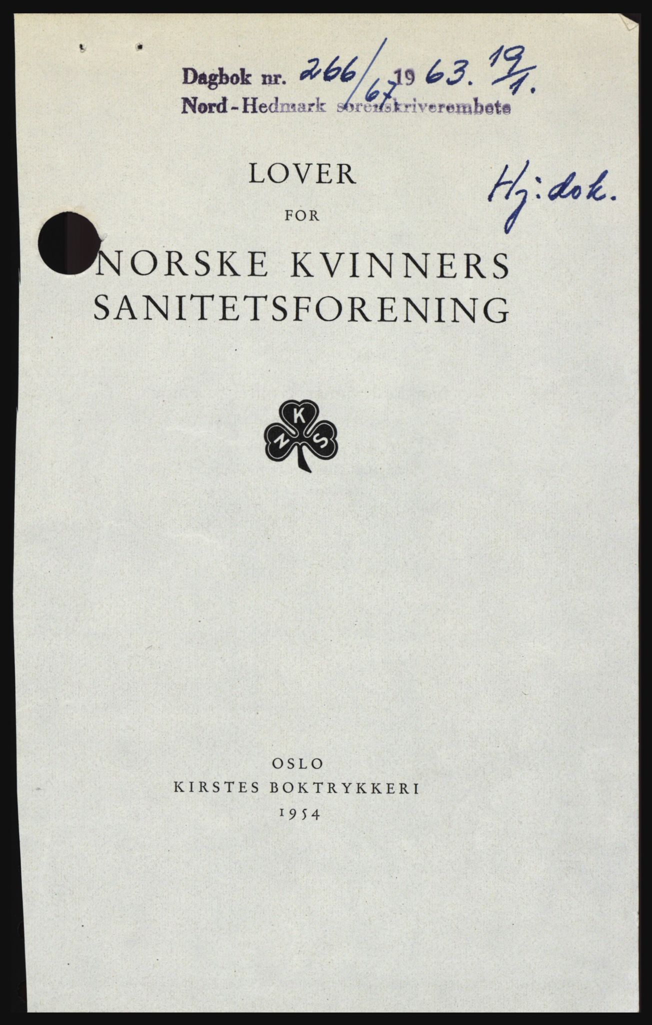 Nord-Hedmark sorenskriveri, SAH/TING-012/H/Hc/L0017: Pantebok nr. 17, 1962-1963, Dagboknr: 266/1963