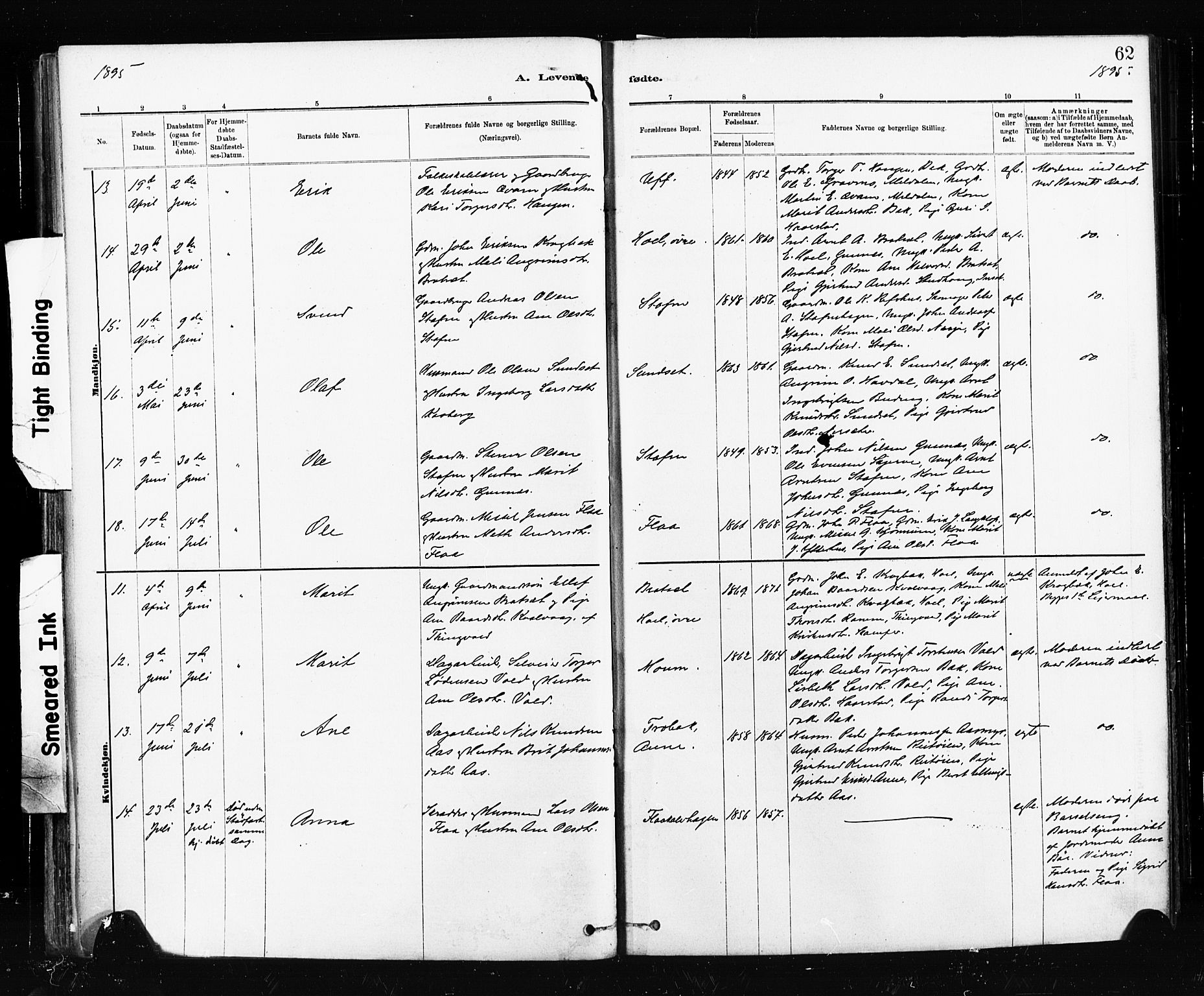 Ministerialprotokoller, klokkerbøker og fødselsregistre - Sør-Trøndelag, SAT/A-1456/674/L0871: Ministerialbok nr. 674A03, 1880-1896, s. 62