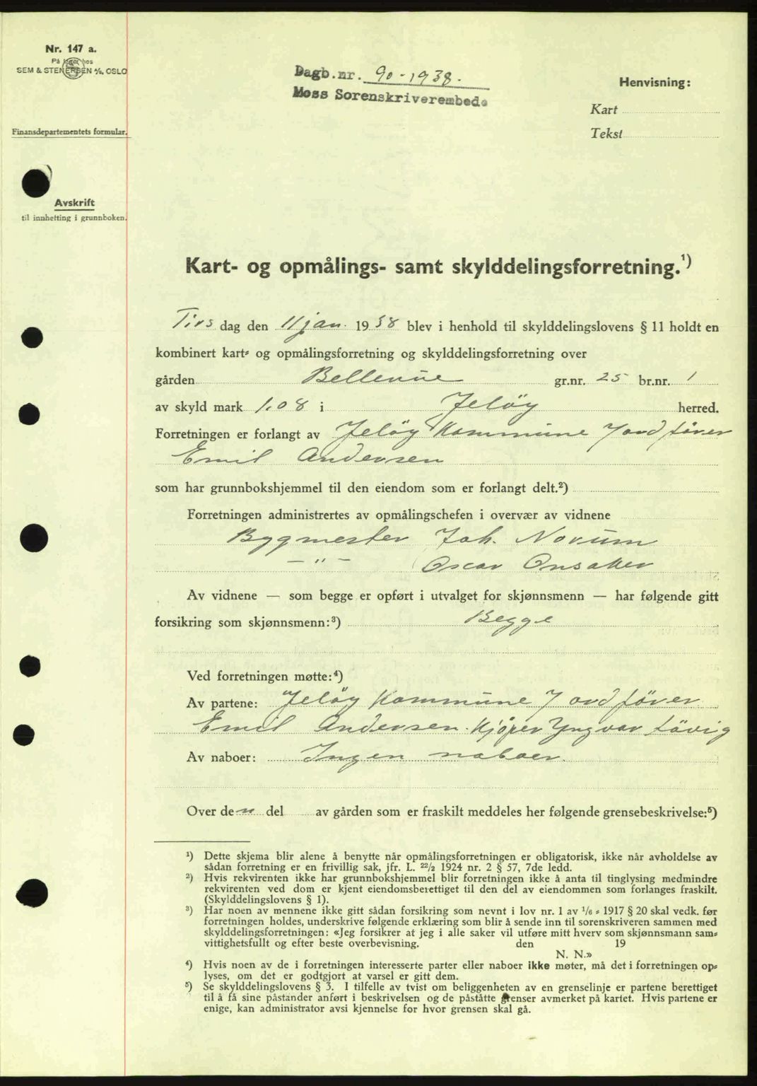 Moss sorenskriveri, SAO/A-10168: Pantebok nr. A3, 1937-1938, Dagboknr: 90/1938