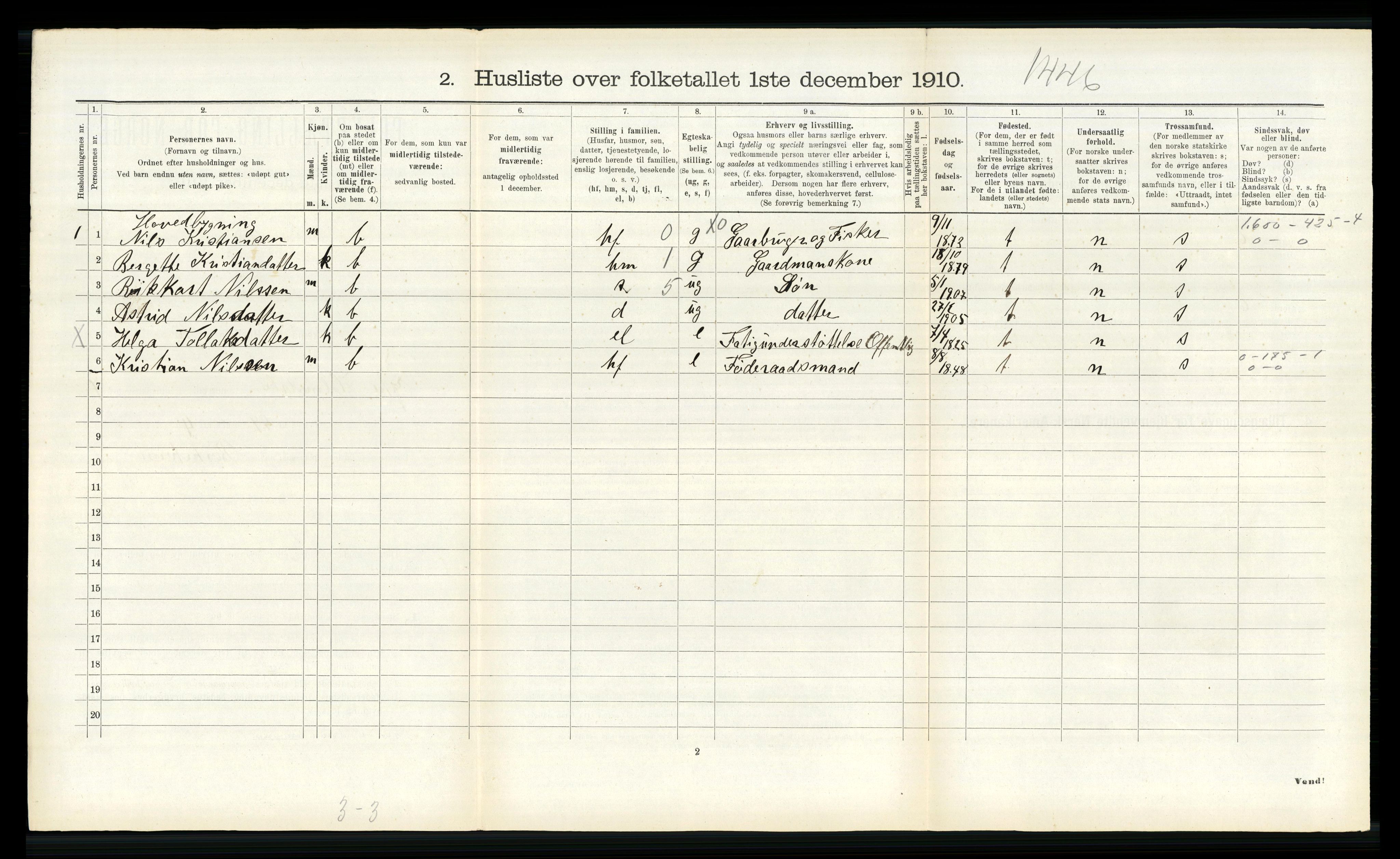 RA, Folketelling 1910 for 1429 Ytre Holmedal herred, 1910, s. 581