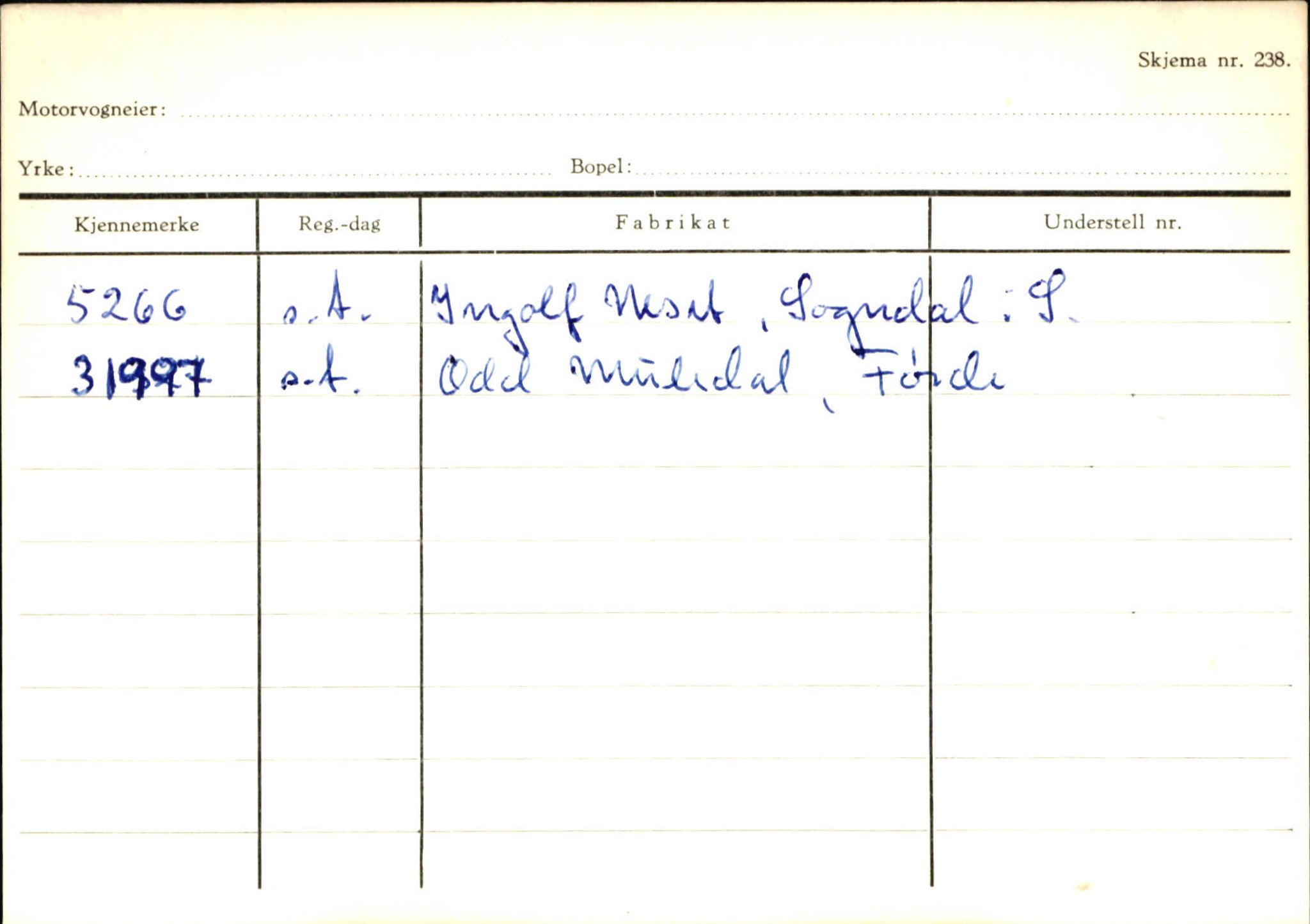 Statens vegvesen, Sogn og Fjordane vegkontor, AV/SAB-A-5301/4/F/L0132: Eigarregister Askvoll A-Å. Balestrand A-Å, 1945-1975, s. 2145